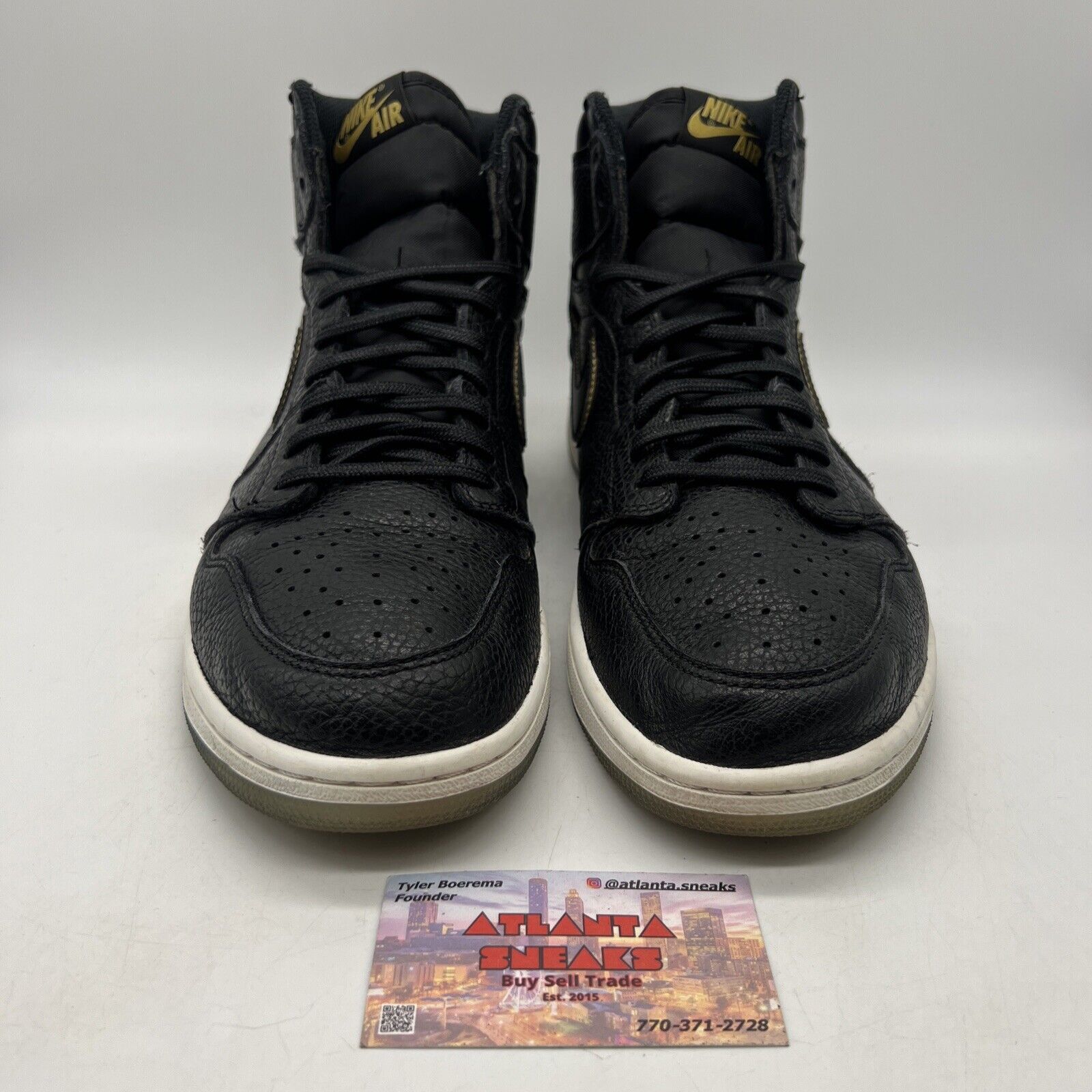 Size 13 - Air Jordan 1 Retro OG High City of Flight Black White Gold Leather