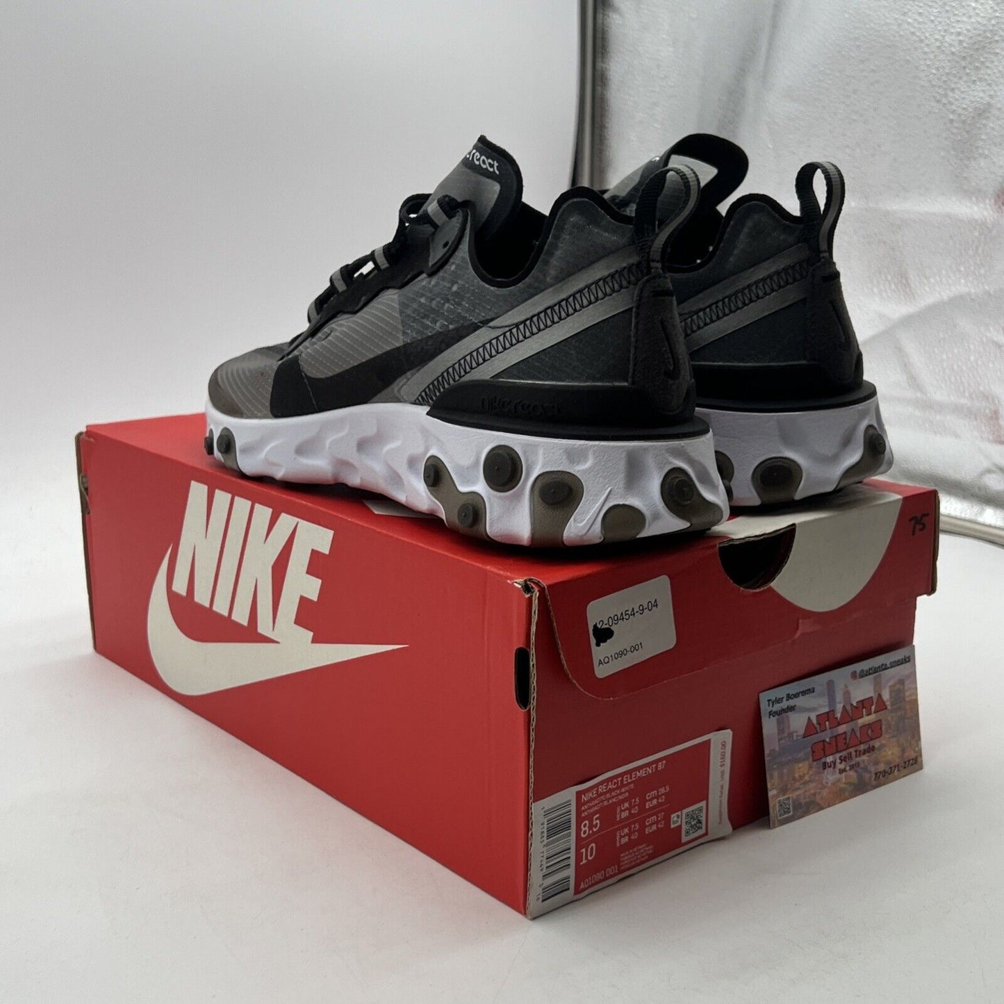 Size 8.5 - Nike React Element 87 Anthracite (AQ1090-001)