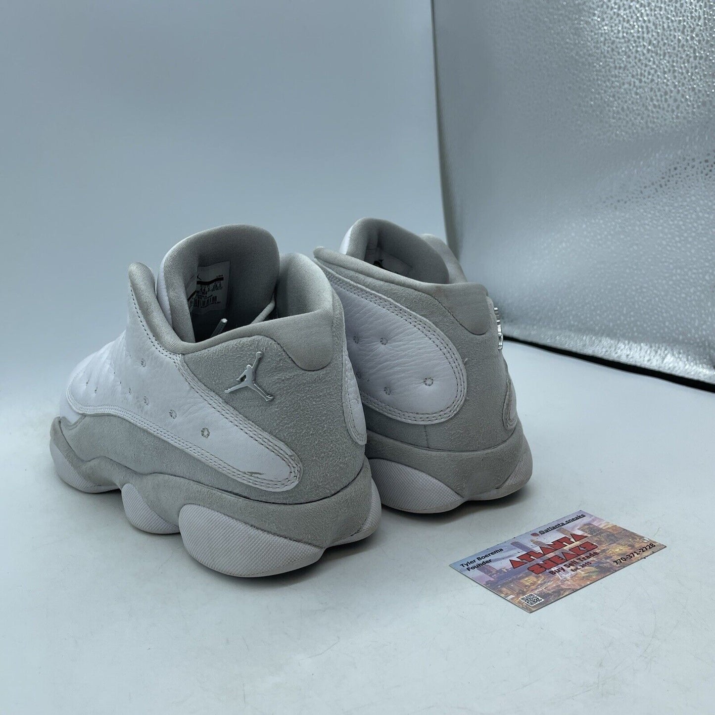 Size 10.5 - Air Jordan 13 Retro Low Pure Money White Suede Leather (310810-100)