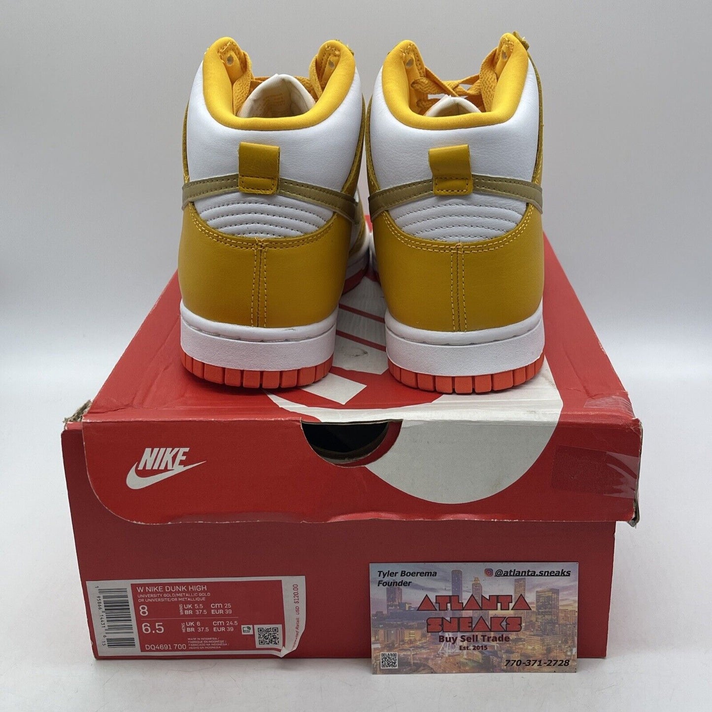 Size 8W - Nike Dunk High University Gold Orange Yellow Red Leather (DQ4691-700)