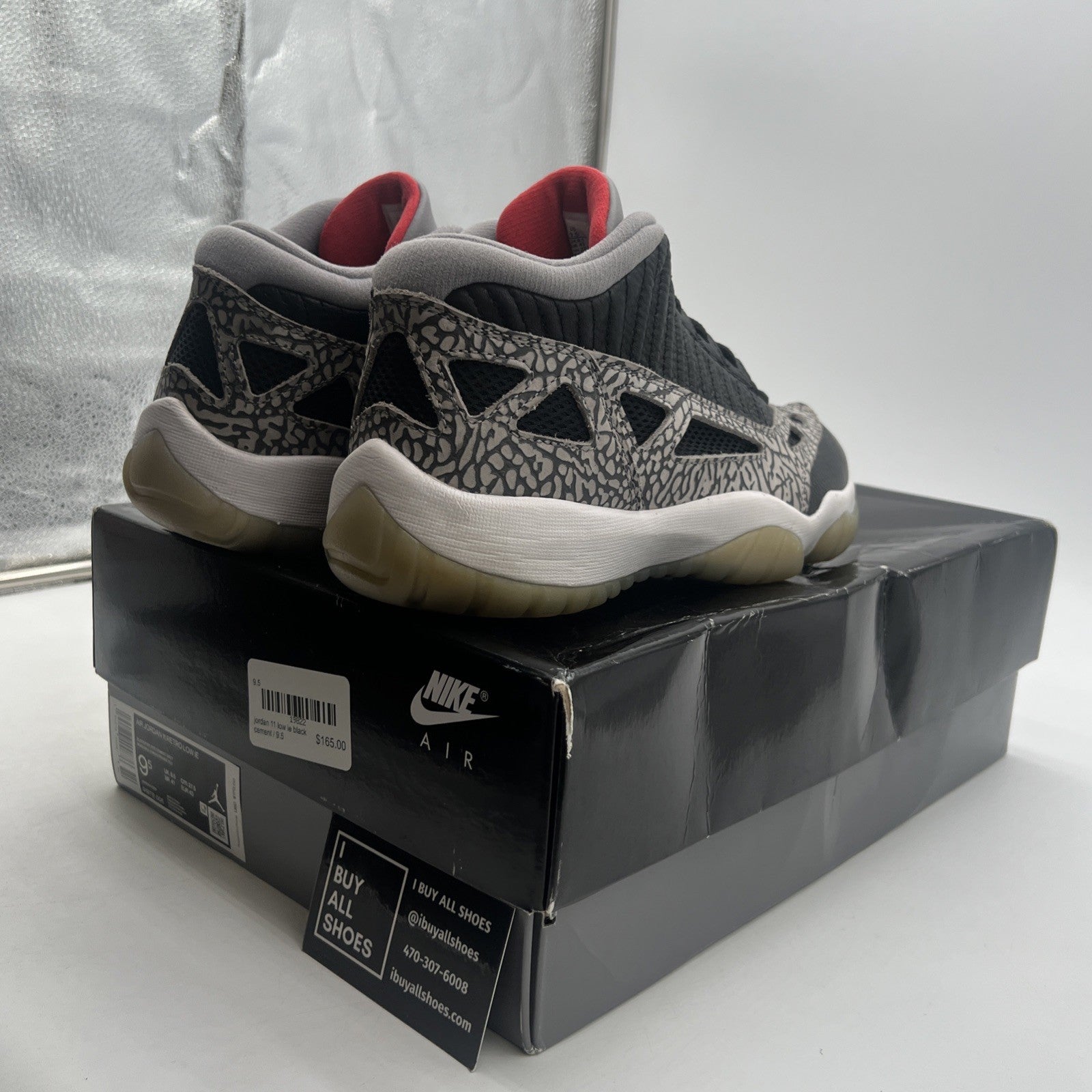 Size 9.5 - Air Jordan 11 Retro IE Low Black Cement (919712-006)
