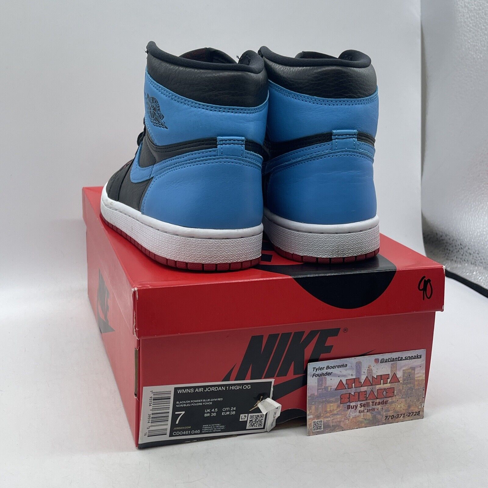 Size 7 - Jordan 1 High OG UNC To Chicago Black Red Blue Leather (CD0461-046)