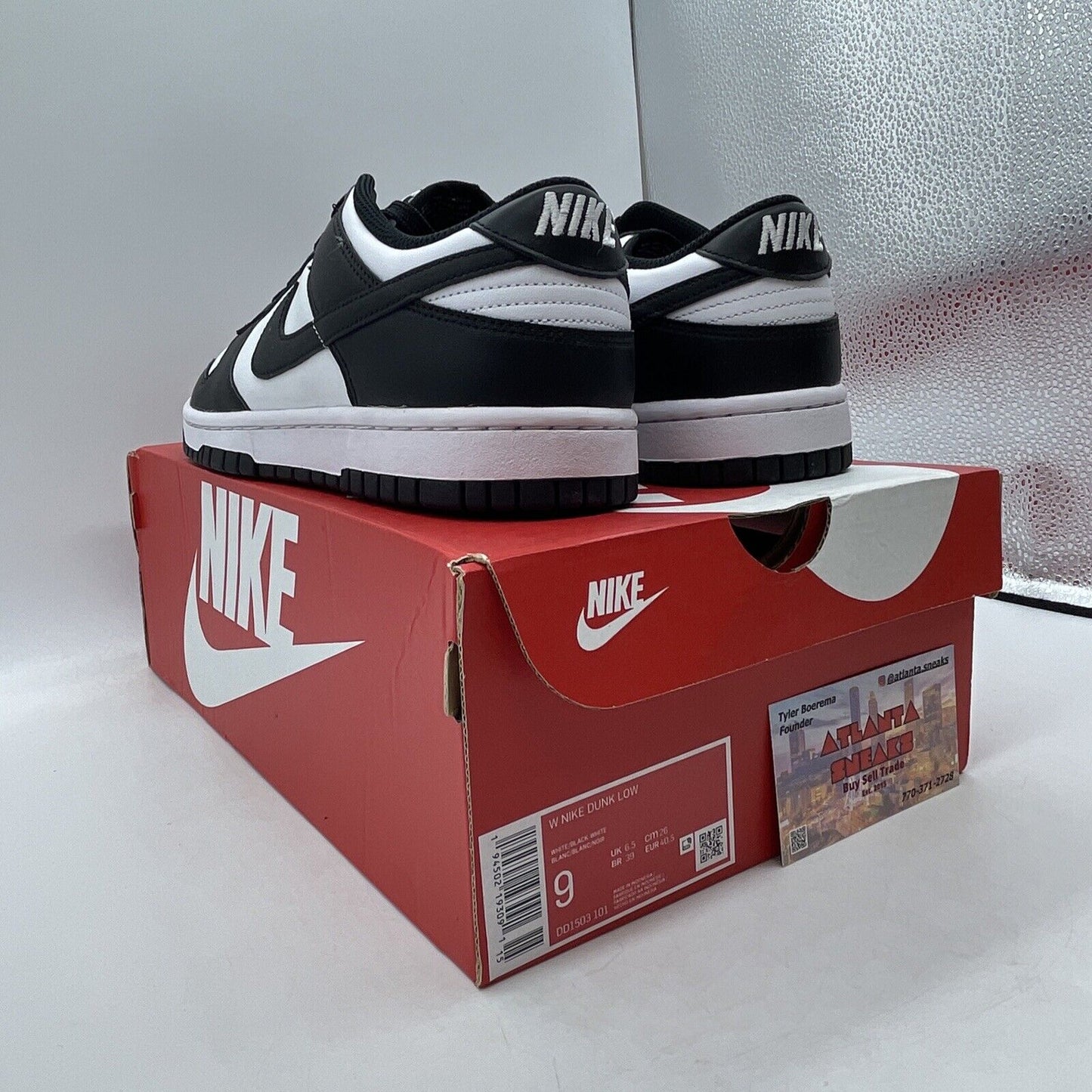 Size 9W - Nike Dunk Low Black White Leather (DD1503-101)