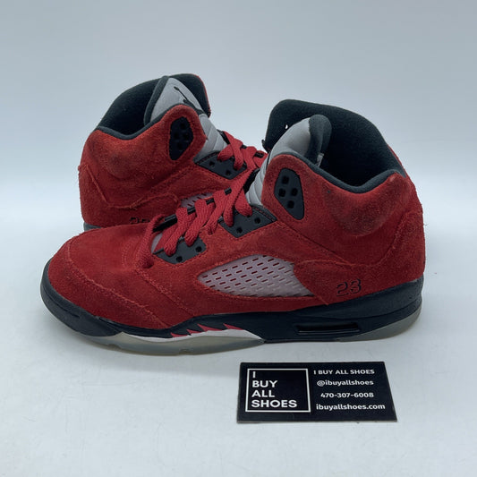 Size 5.5Y - Jordan 5 Retro Mid Raging Bull Red Black Suede (440888-600)