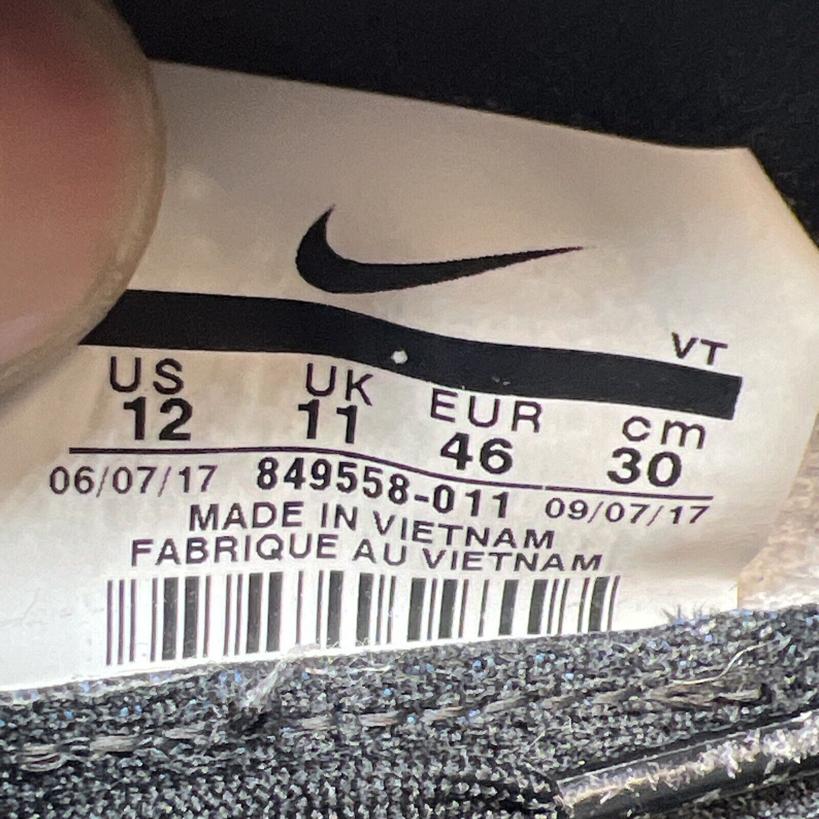 Size 12 - Nike Air VaporMax Triple Black 2.0 (849558-011)