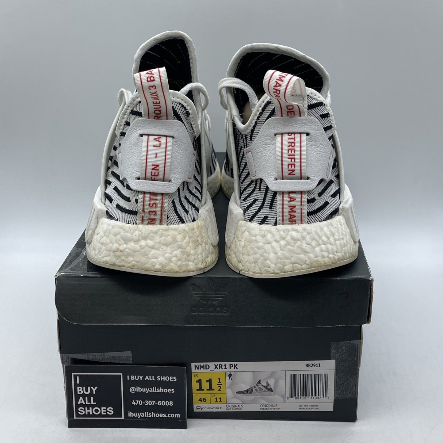 Size 11.5 - Adidas NMD_XR1 PK Zebra (BB2911)