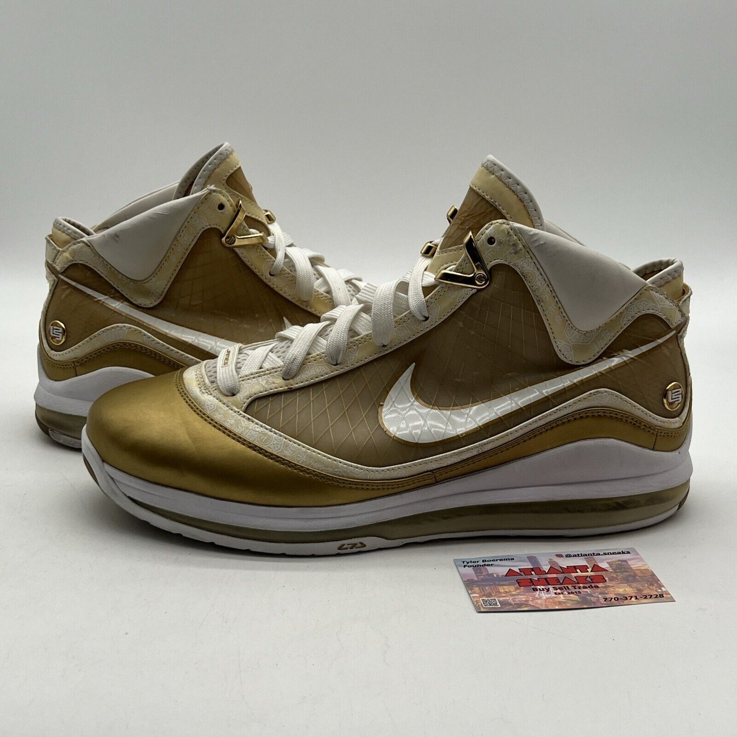 Size 12 - Nike Air Max LeBron 7 2009 China Moon White Gold (375664-113)