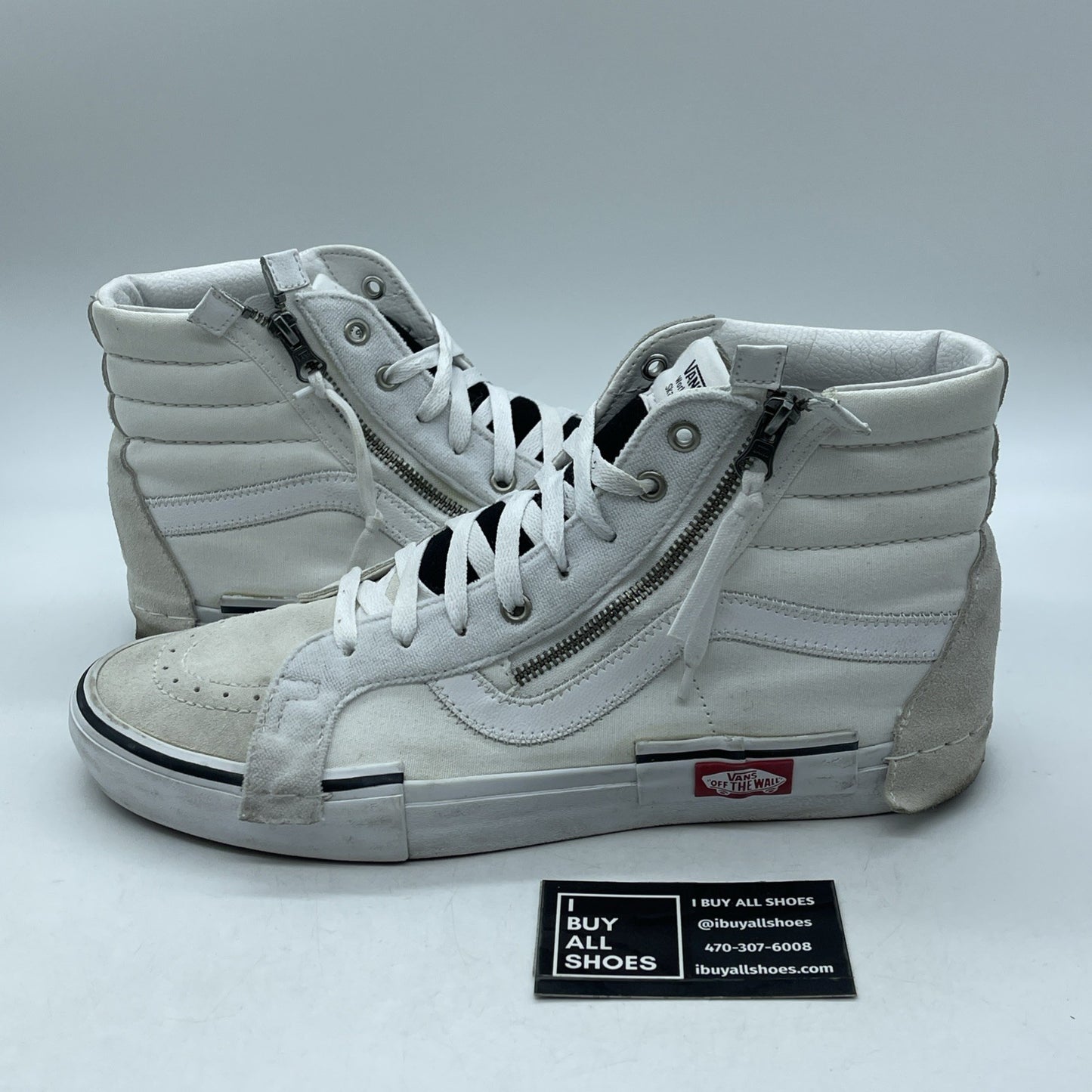 Size 12 - Vans SK8-HI Deconstructed Marshmallow Black White Suede (721454)