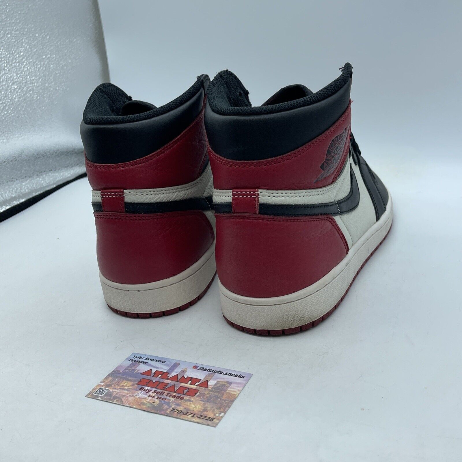 Size 11 - Jordan 1 Retro OG High Bred Toe Black Red White Leather (555088-610)