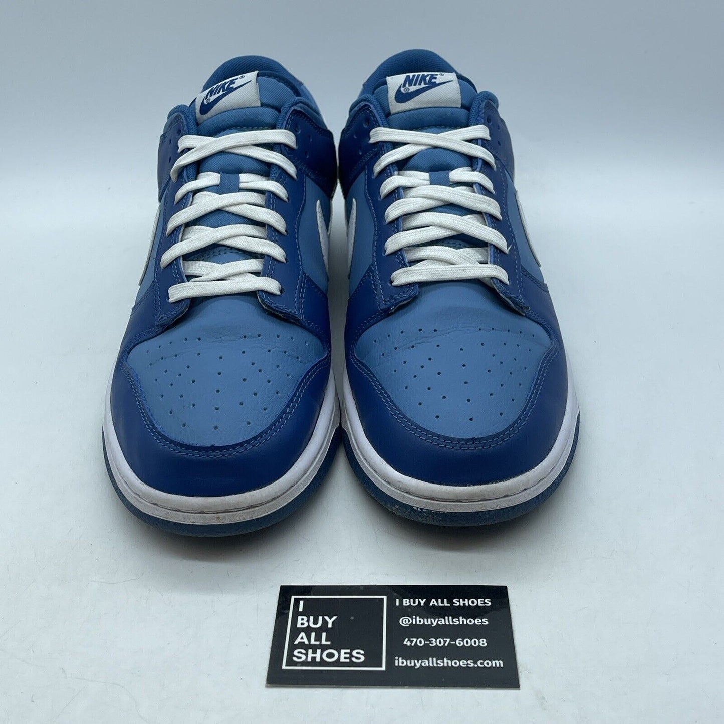 Size 12.5 - Nike Dunk Low Dark Marina Blue White Leather Suede (DJ6188-400)