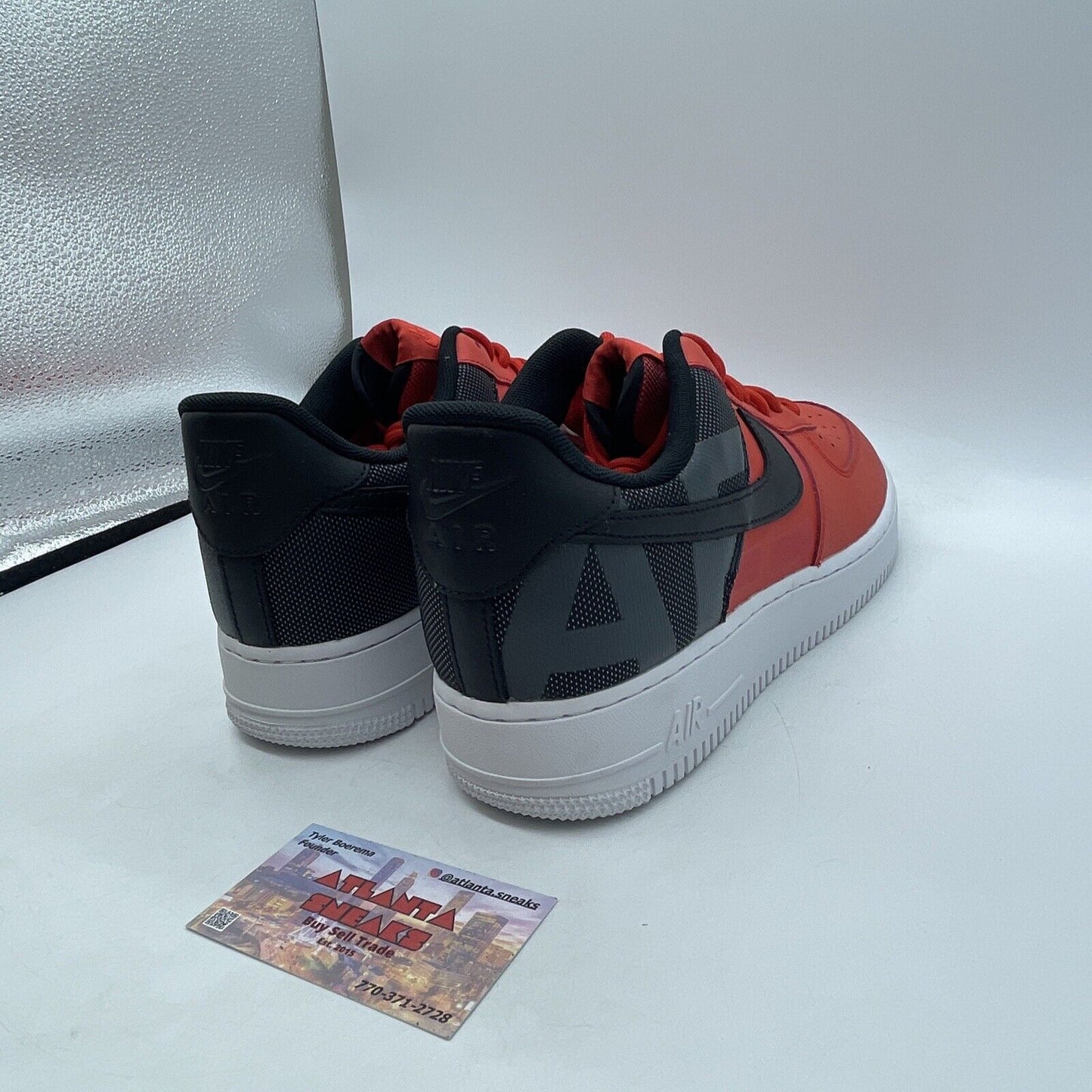 Size 11.5 - Nike Air Force 1 '07 Low Habanero Red Black Leather (AV8362-600)