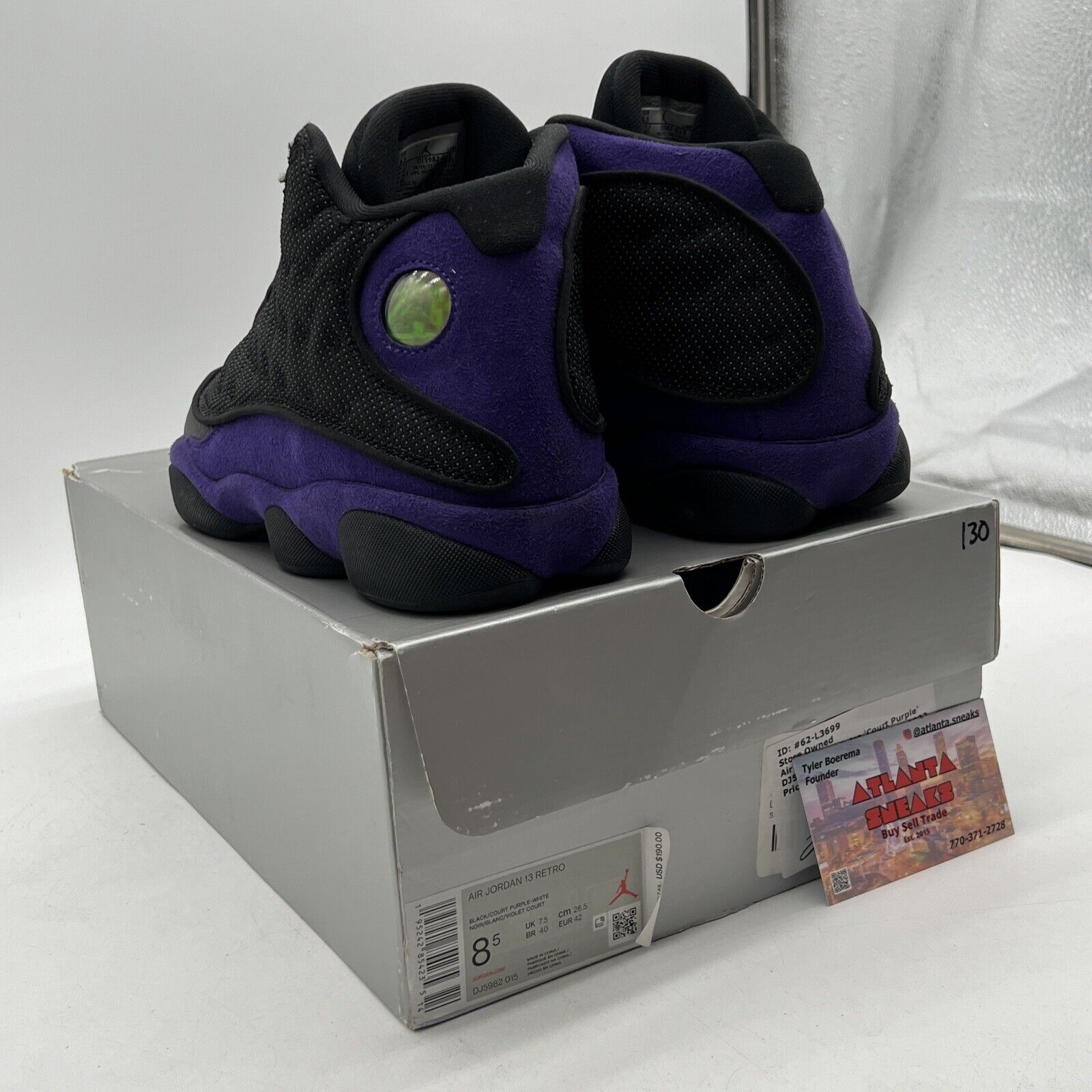 Size 8.5 - Jordan 13 Retro Court Purple Black Leather Suede (DJ5982-015)