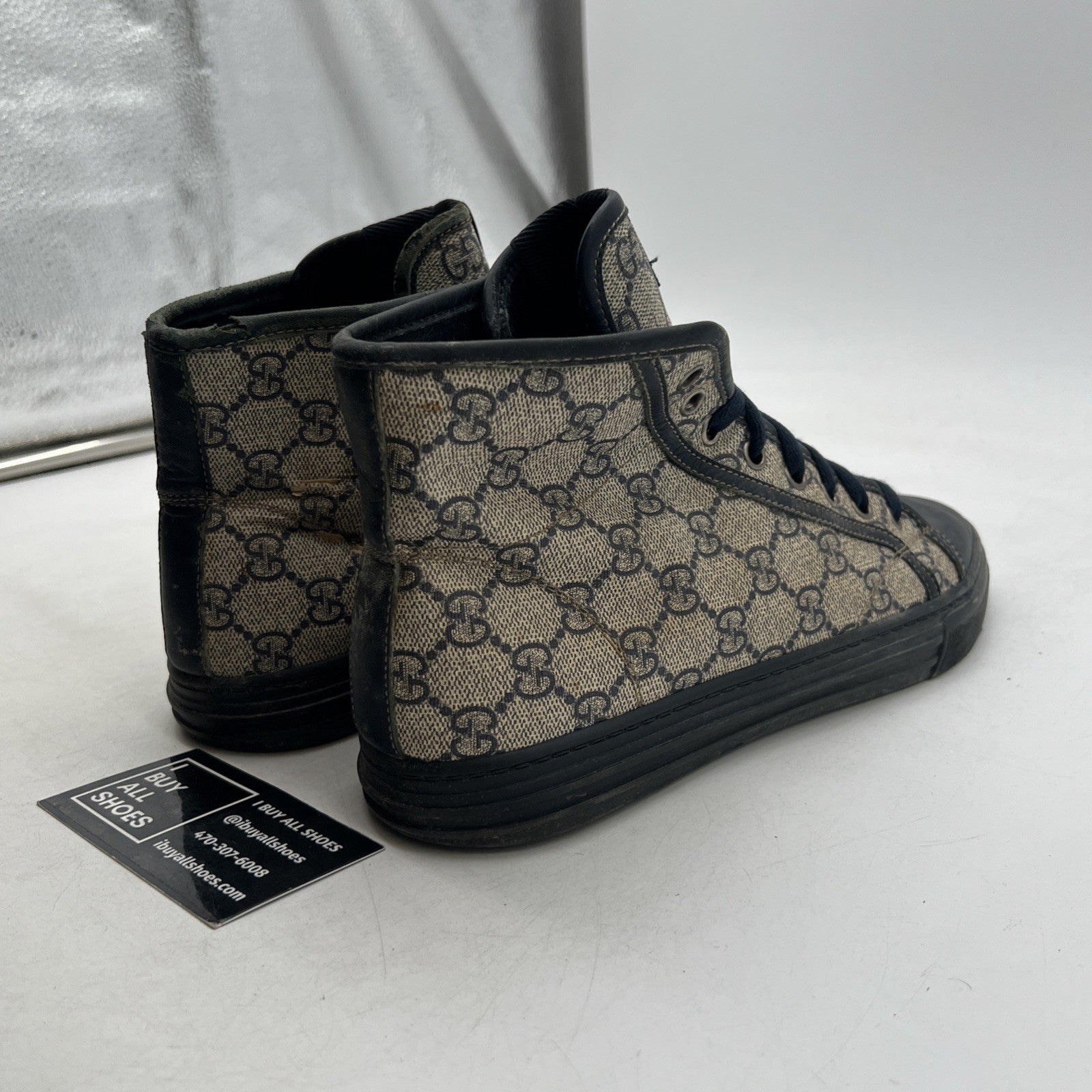 Size 6G - Gucci Shoes Sneakers Men High Top Navy Blue