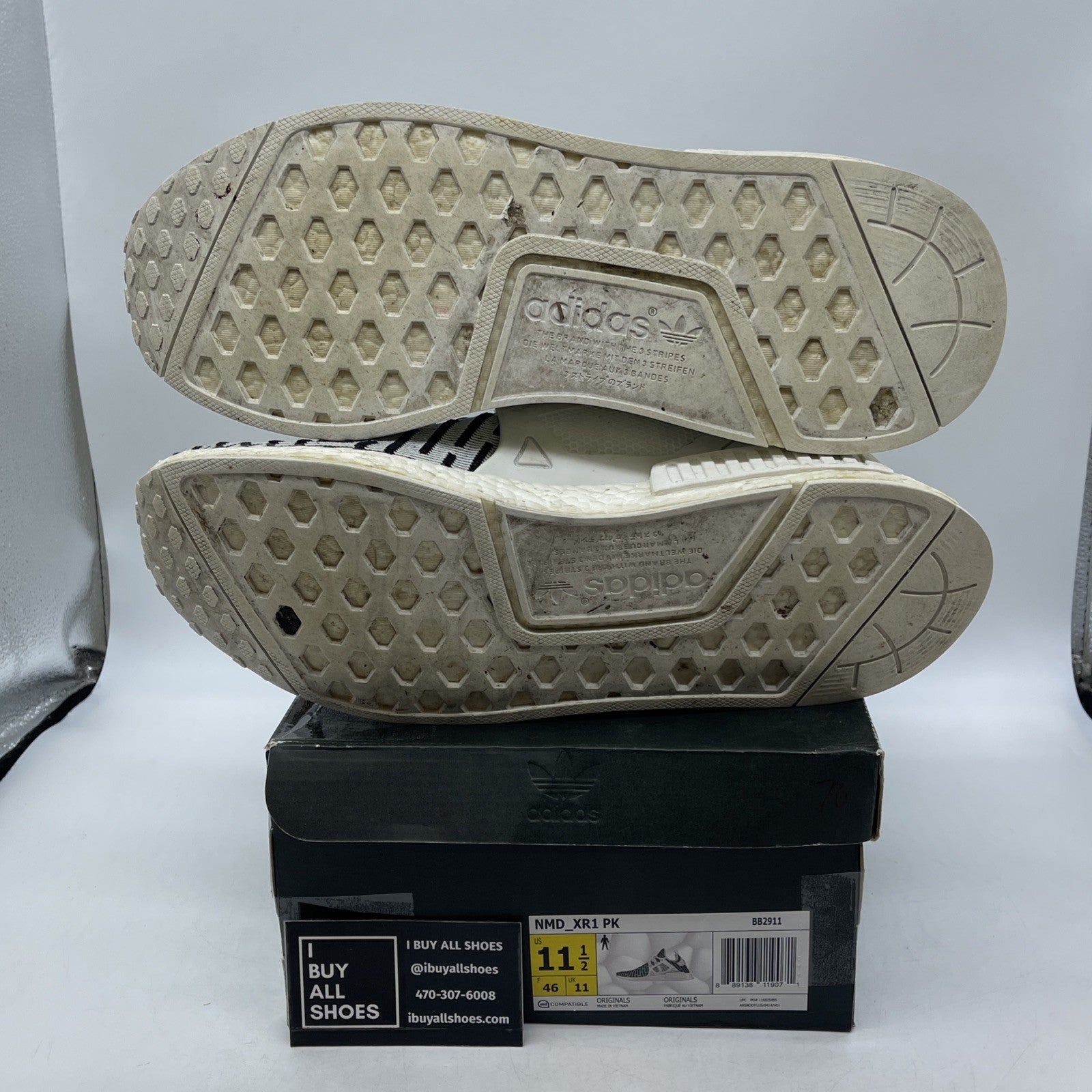 Size 11.5 - Adidas NMD_XR1 PK Zebra (BB2911)