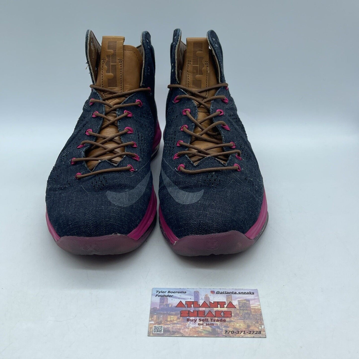 Size 9.5 - Nike LeBron 10 EXT Denim QS Denim Purple Black Suede (597806-400)