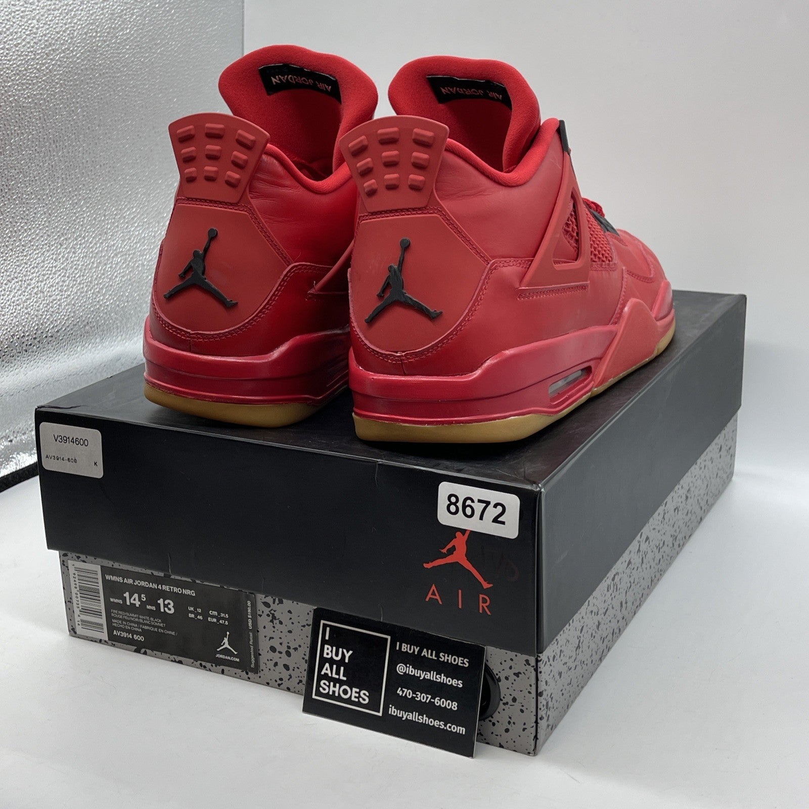 Size 14.5W - Air Jordan 4 Retro NRG Singles Day Red Leather (AV3914-600)