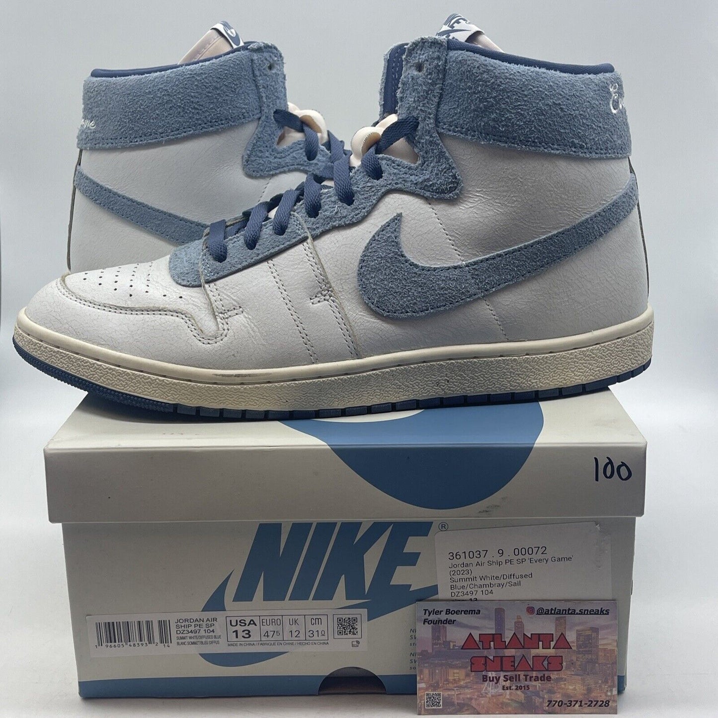 Size 13 - Jordan Air Ship PE SP Every Game Blue White Leather (DZ3497-104)