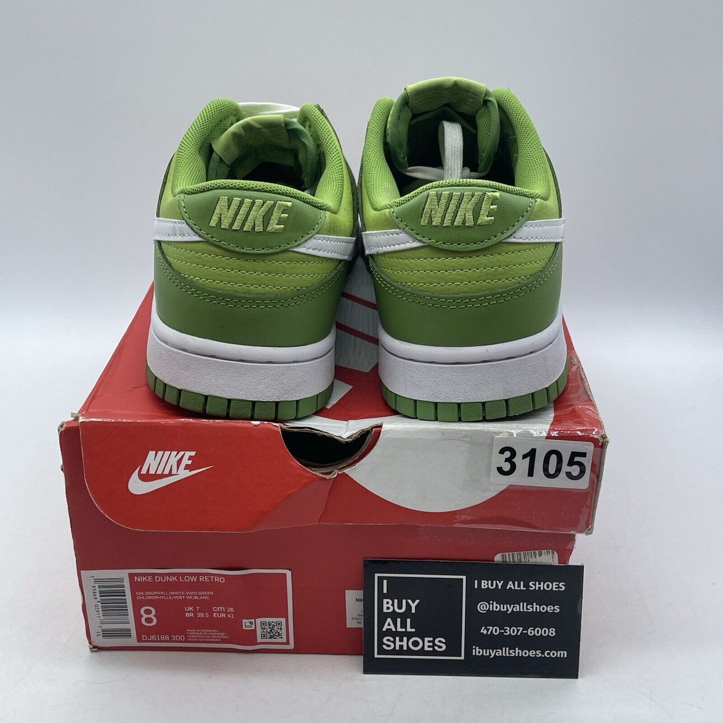 Size 8 - Nike Dunk Low Chlorophyll Green White Suede Leather (DJ6188-300)