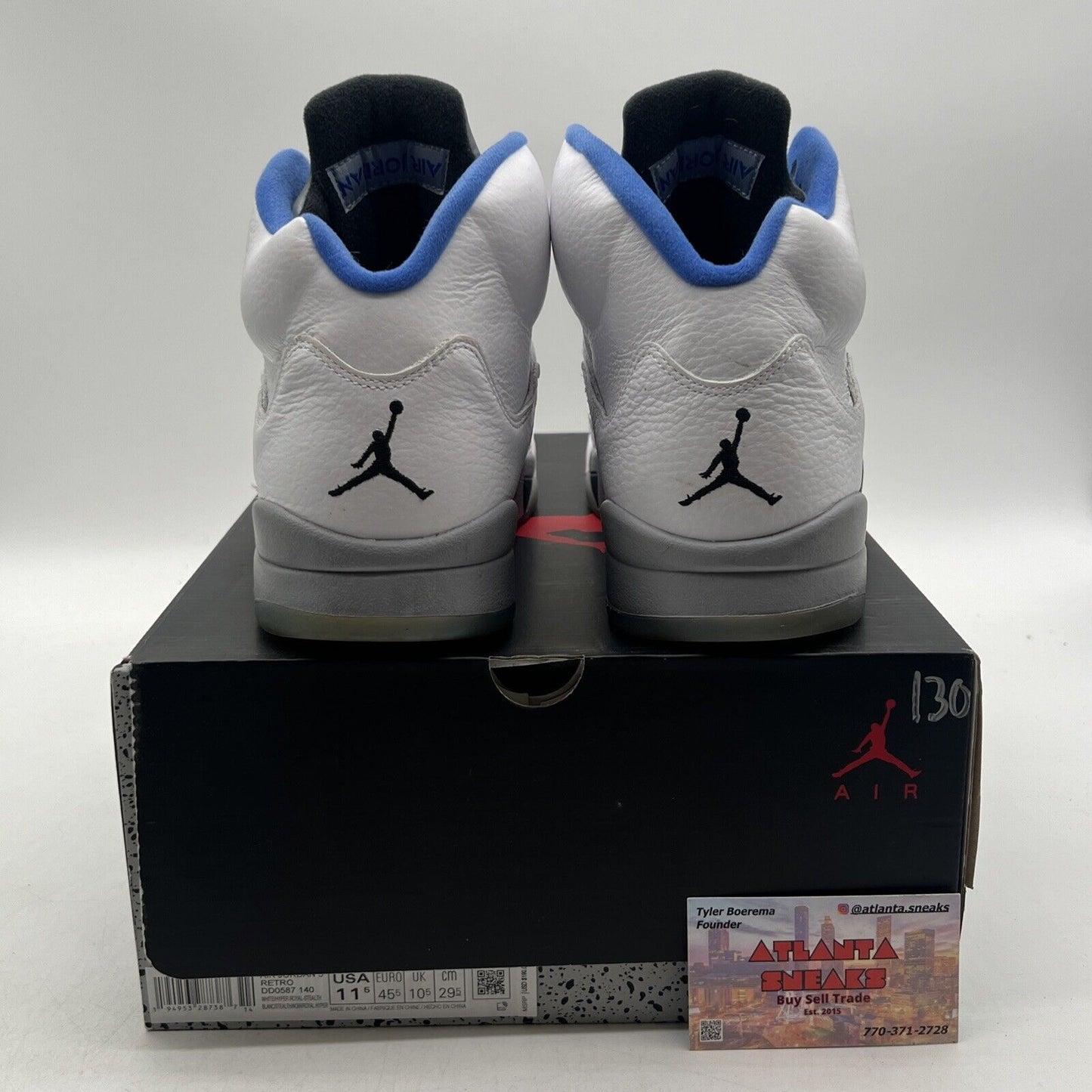 Size 11.5 - Air Jordan 5 Retro Stealth 2.0 White Grey Blue Leather (DD0587-140)