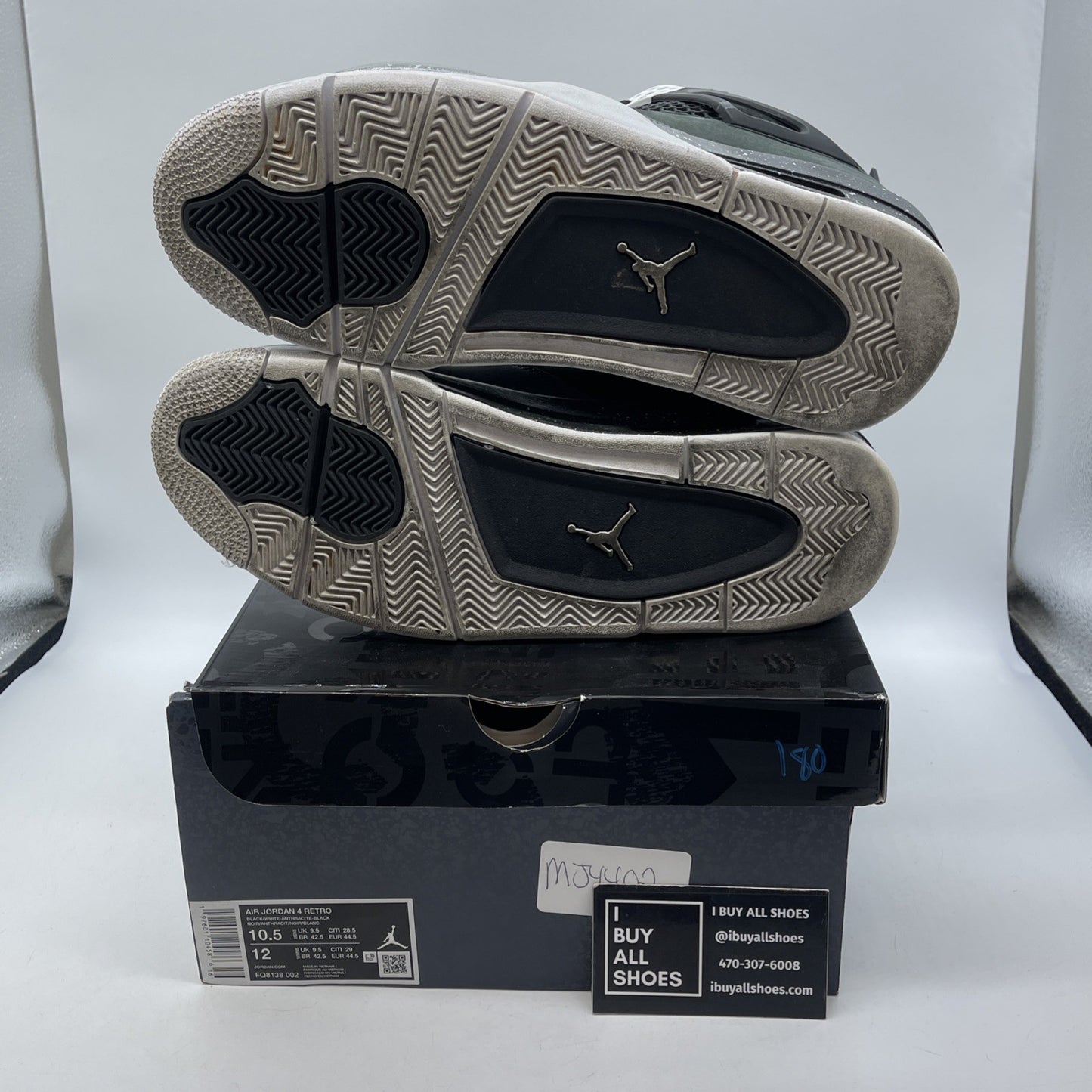Size 10.5 - Air Jordan 4 Retro 2024 Fear Black Grey Suede (FQ8138-002)