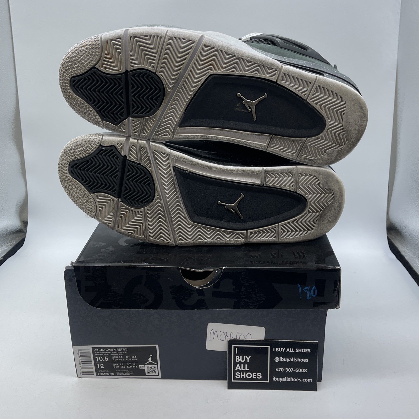 Size 10.5 - Air Jordan 4 Retro 2024 Fear Black Grey Suede (FQ8138-002)