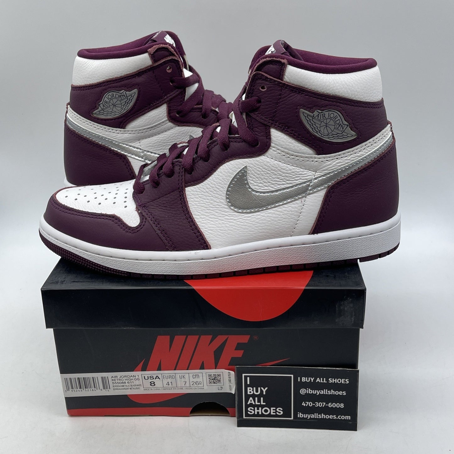 Size 8 - Air Jordan 1 Retro High OG Bordeaux (555088-611)