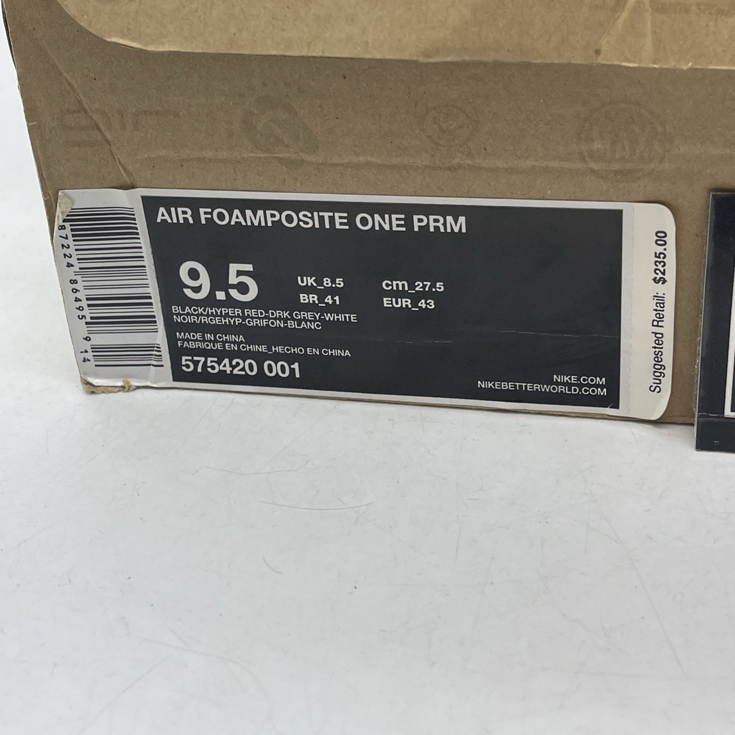 Size 9.5 - Nike Air Foamposite One PRM Fighter Jet (575420-001)