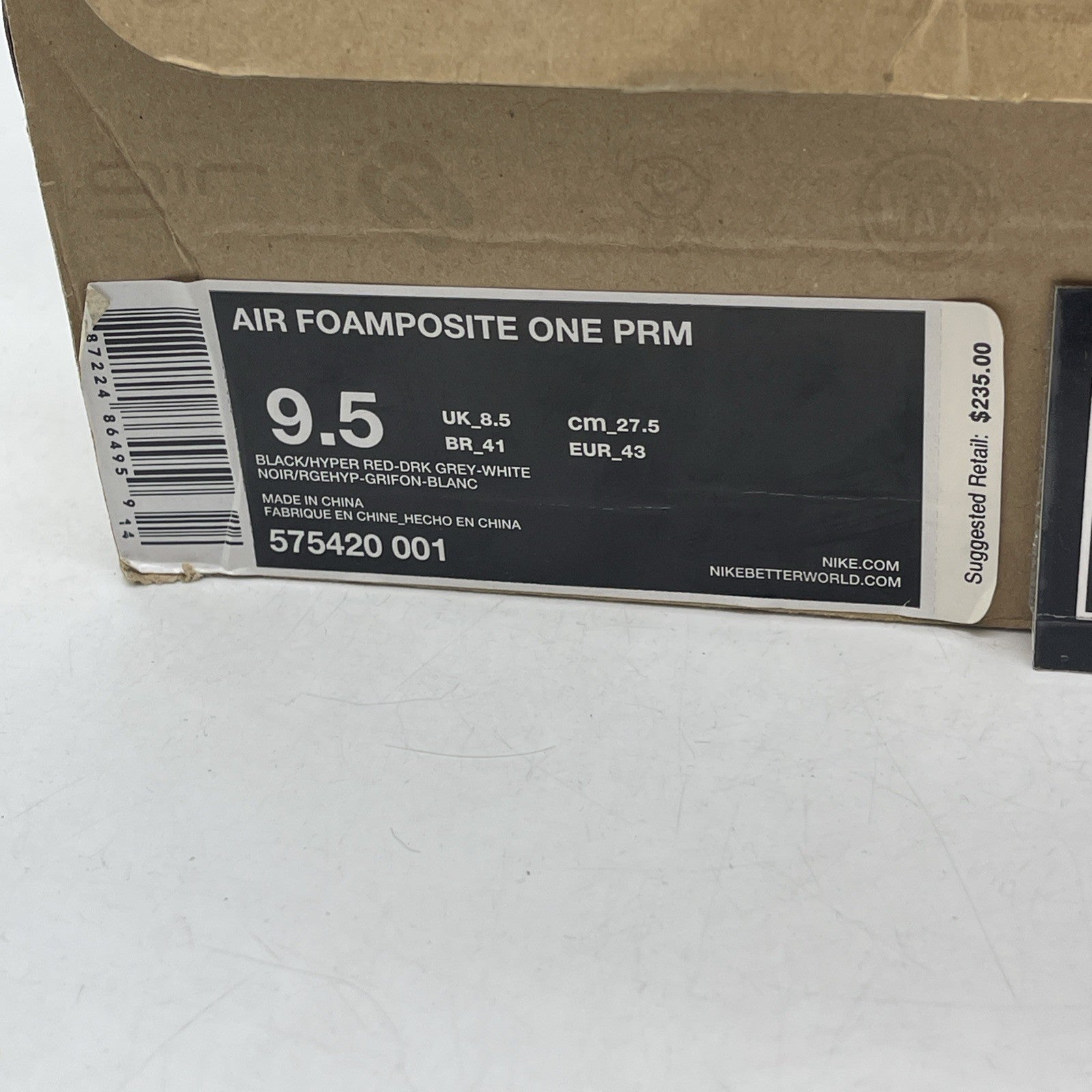 Size 9.5 - Nike Air Foamposite One PRM Fighter Jet (575420-001)