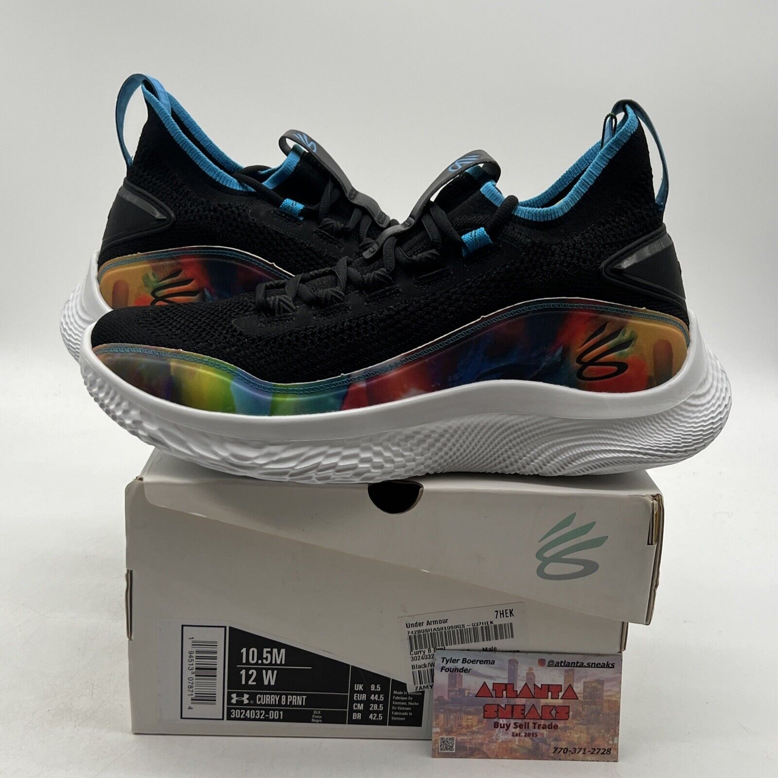 Size 10.5 - Under Armour Curry 8 Tie Dye Black (3024032-001)