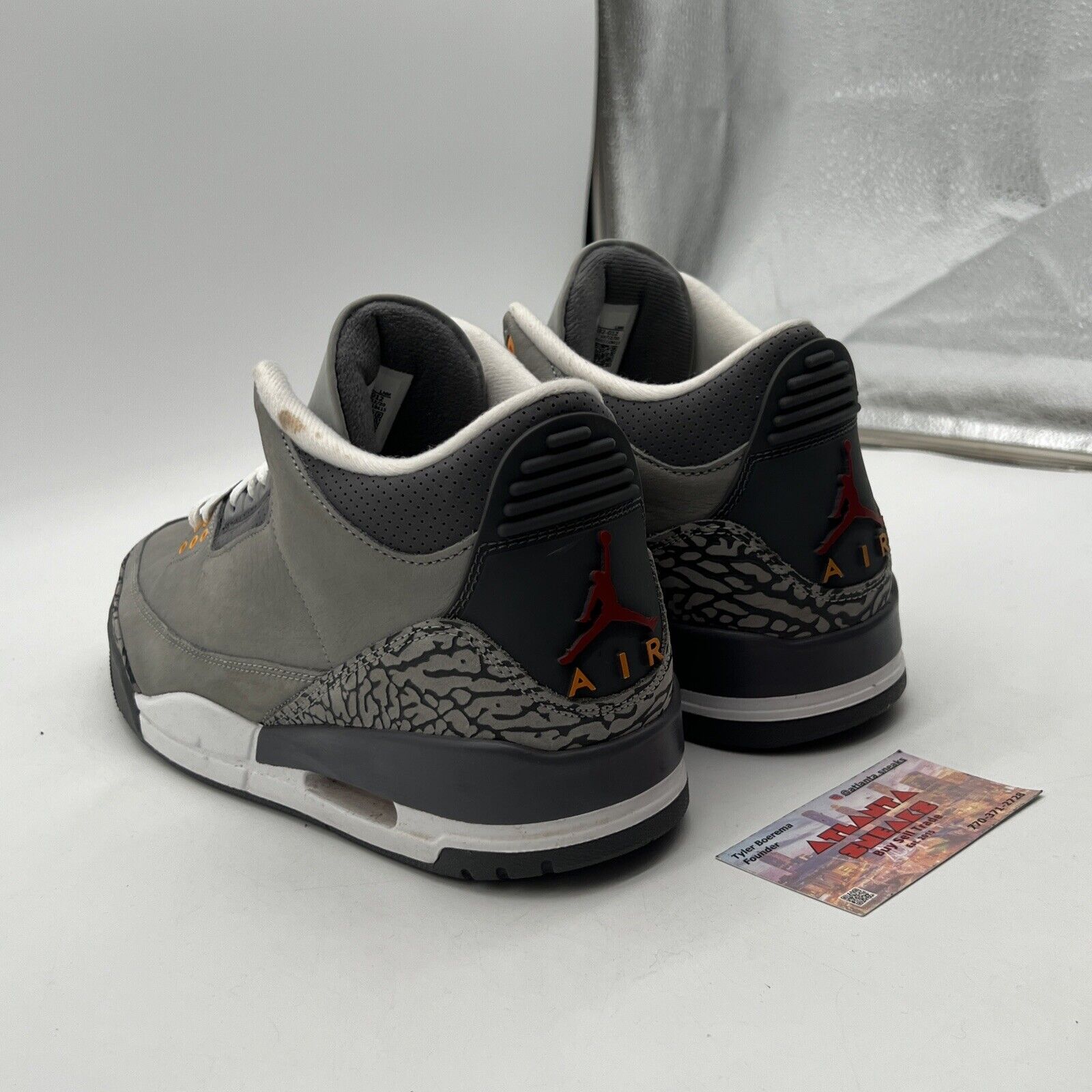 Size 11.5 - Jordan 3 Retro Mid Cool Grey Orange Red Suede Leather (CT8532-012)