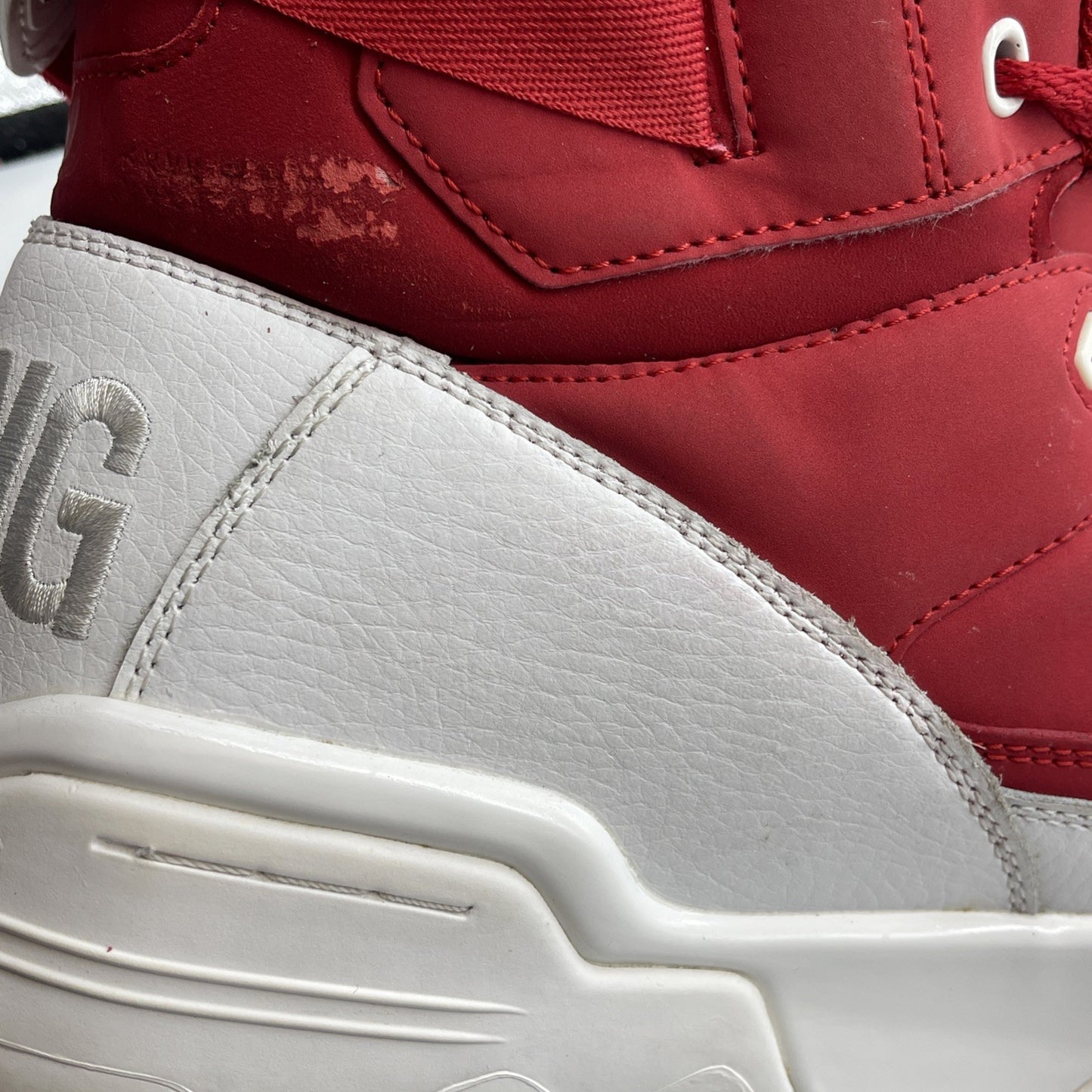 Size 13 - Ewing 33 HI Strawberries and Cream Red White Suede (1EW90161-611)