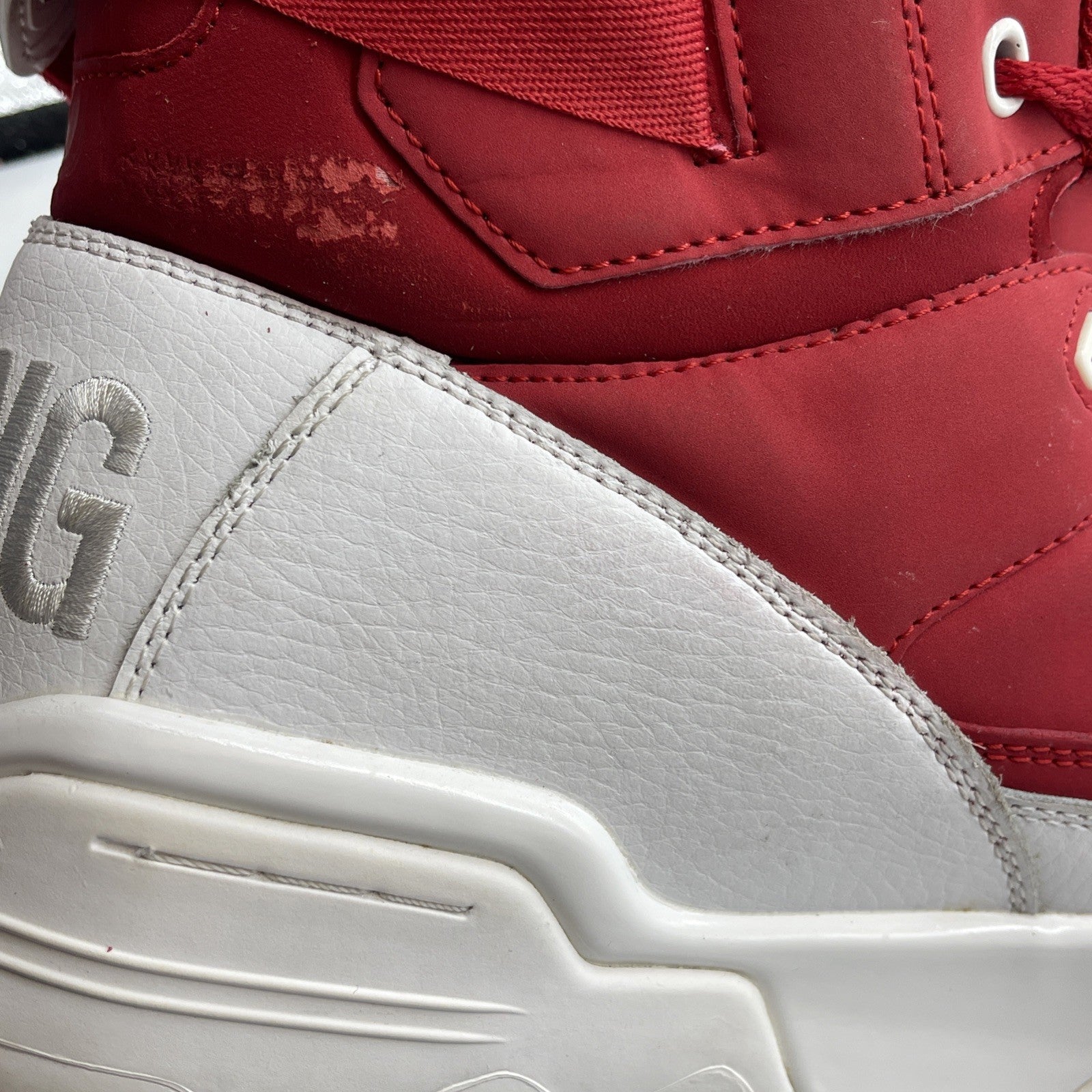 Size 13 - Ewing 33 HI Strawberries and Cream Red White Suede (1EW90161-611)