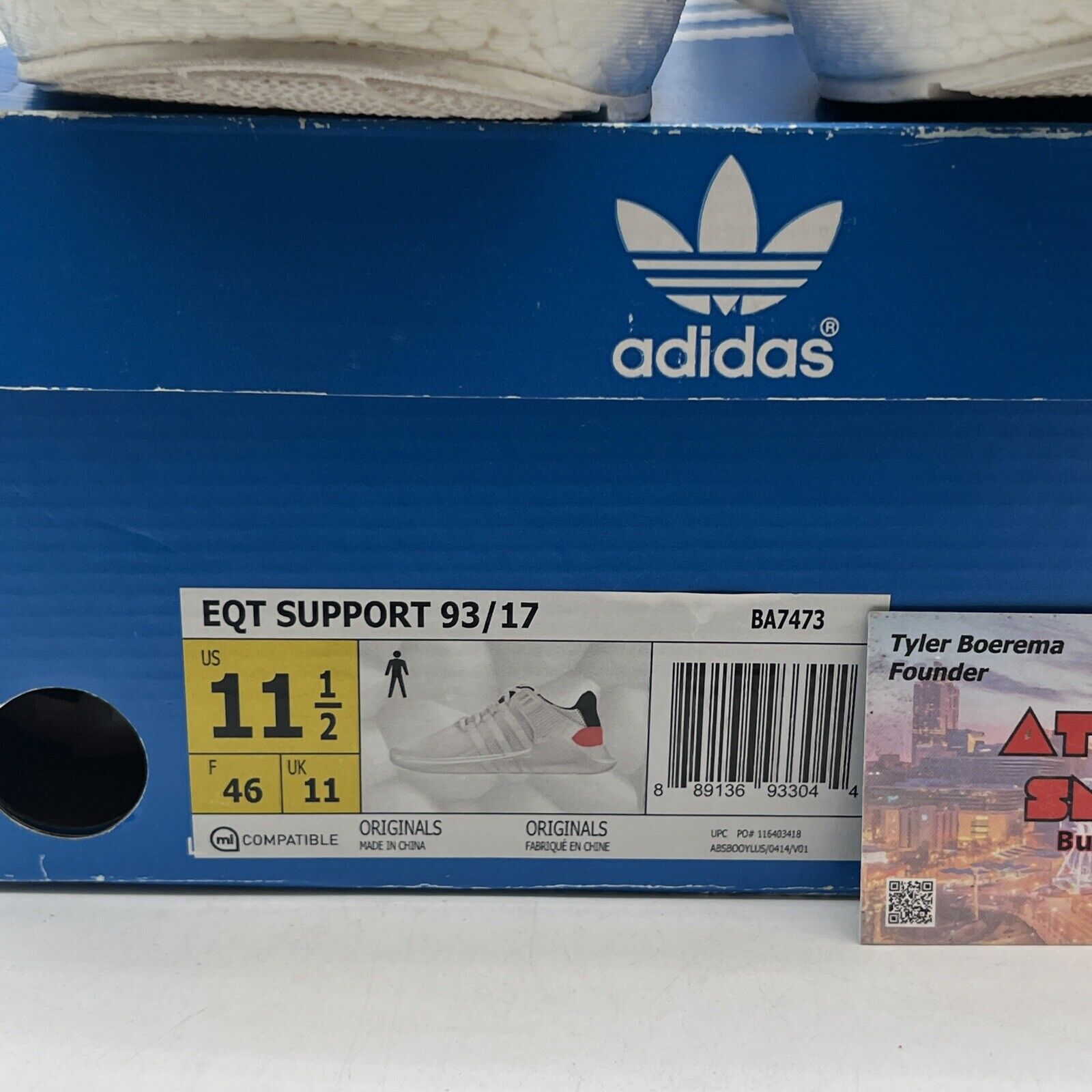 Size 11.5 - Adidas EQT Support 93/17 Turbo Equipment (BA7473) Sneakers