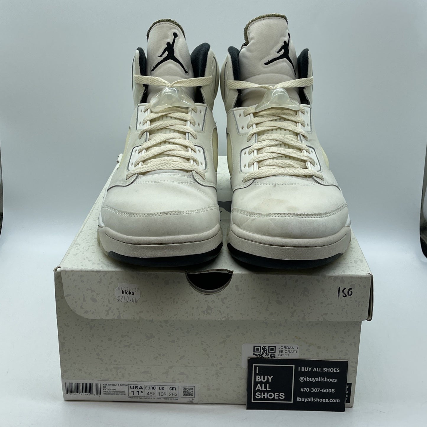 Size 11.5 - Air Jordan 5 Retro SE Sail White Tan Black Suede (FN7405-100)