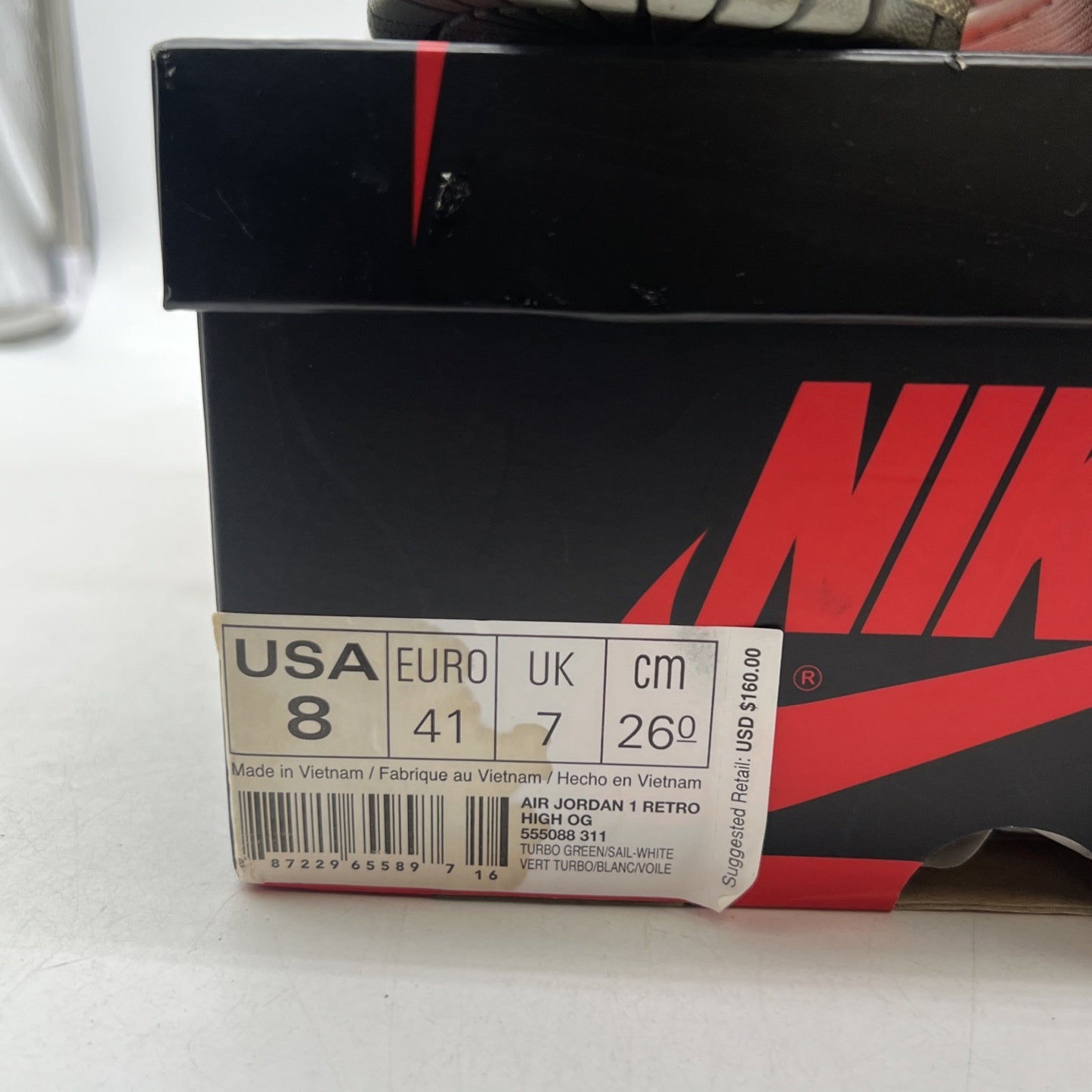 Size 8 - Air Jordan 1 Retro OG High Turbo Green (555088-311)