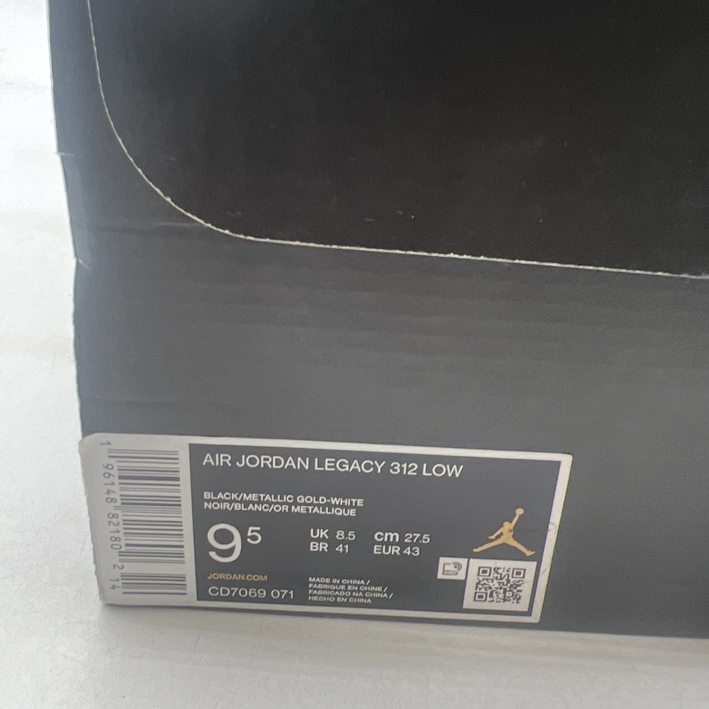 Size 9.5 - Jordan Legacy 312 Low Black Metallic Gold (CD7069-071)
