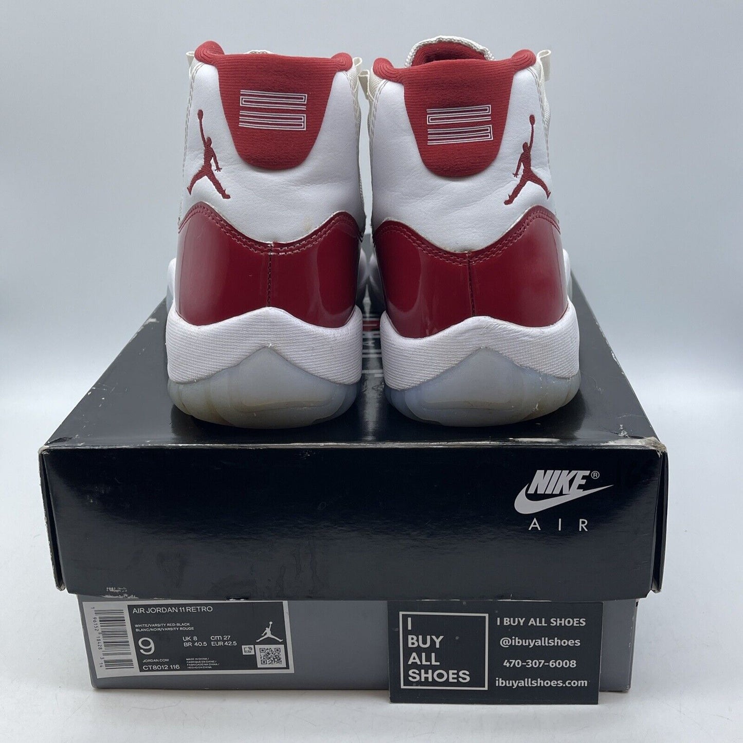 Size 9 - Jordan 11 Retro High Cherry Red White Leather Suede (CT8012-116)