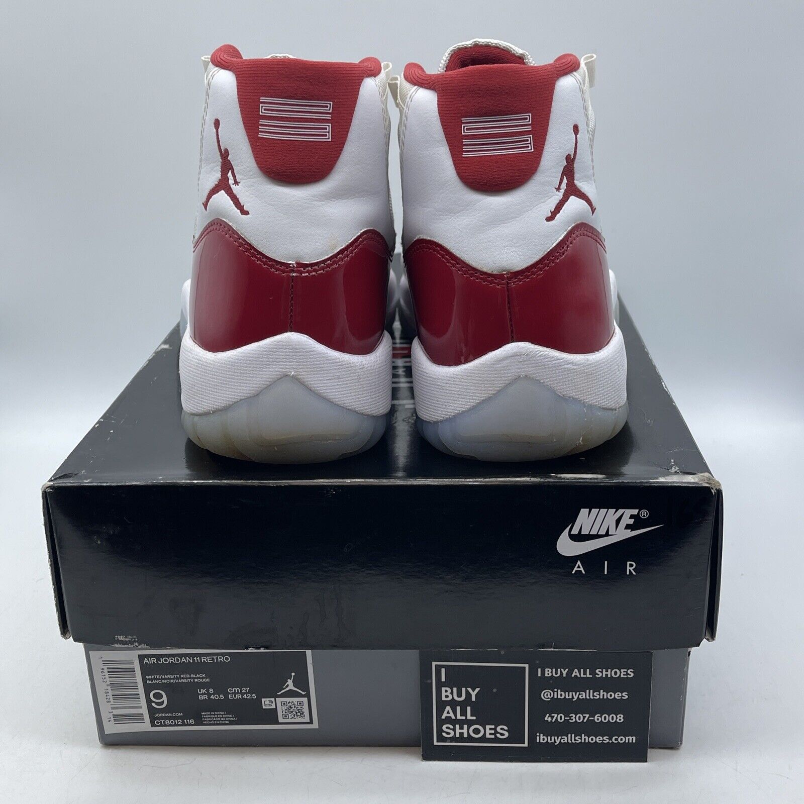 Size 9 - Jordan 11 Retro High Cherry Red White Leather Suede (CT8012-116)