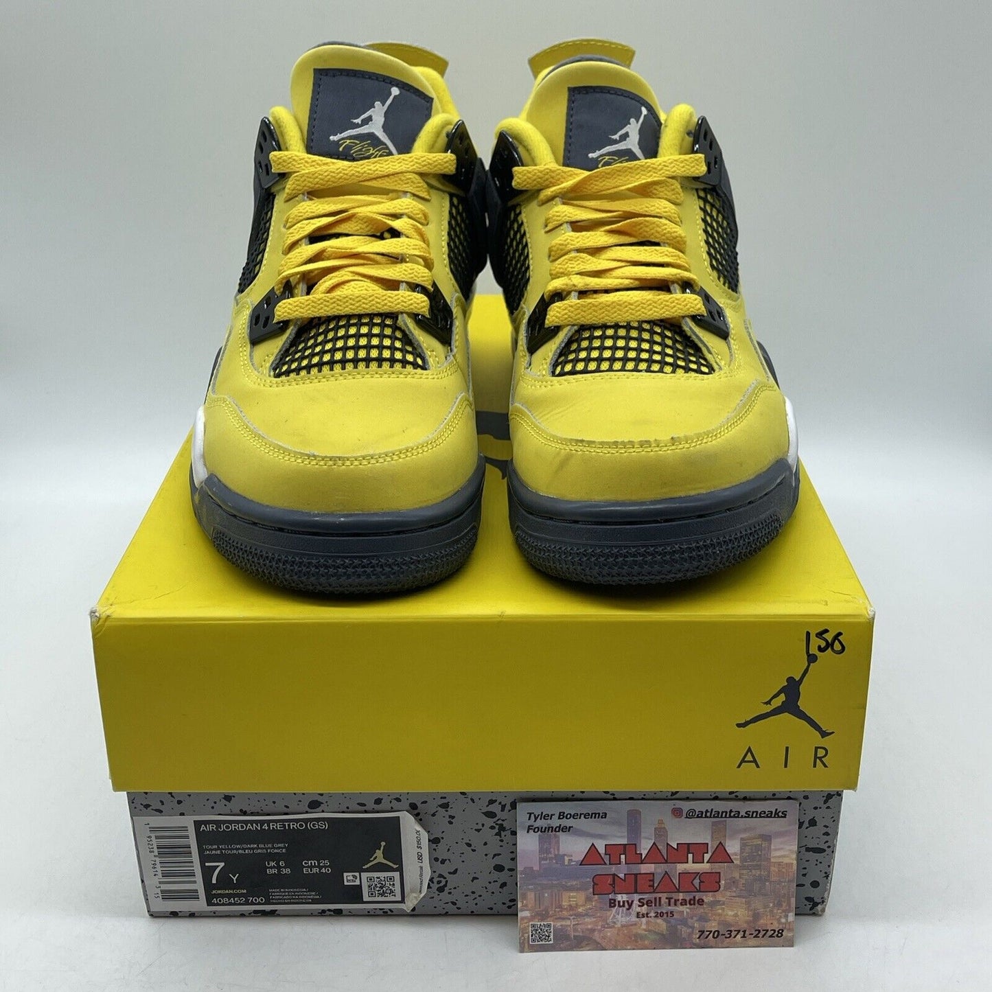 Size 7Y - Jordan 4 Retro GS Tour Yellow  White Suede (408452700)