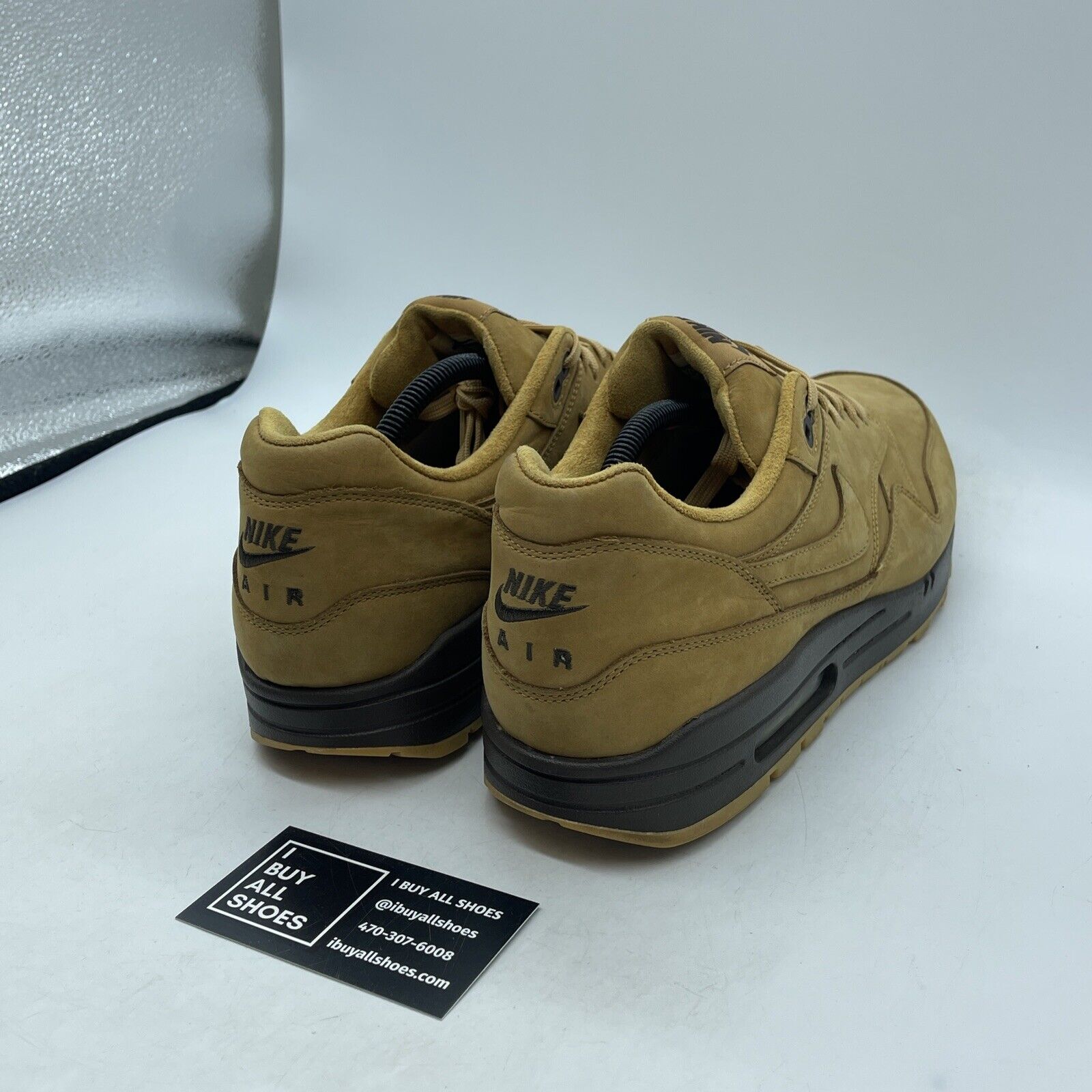 Size 11.5 - Nike Air Max 1 QS Flax Brown Black Suede (704997-200)