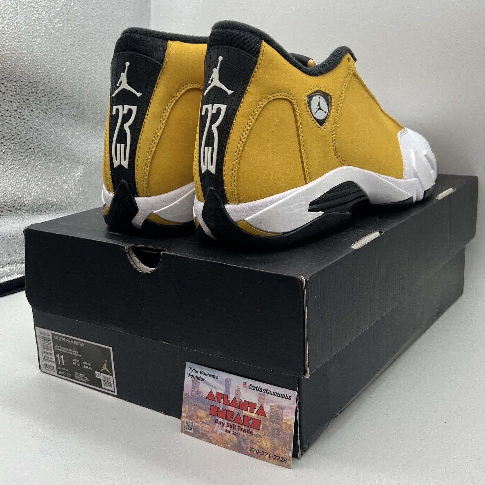 Air Jordan 14 Retro Men's Shoes Light Ginger-Black-White 487471-701 Brand New