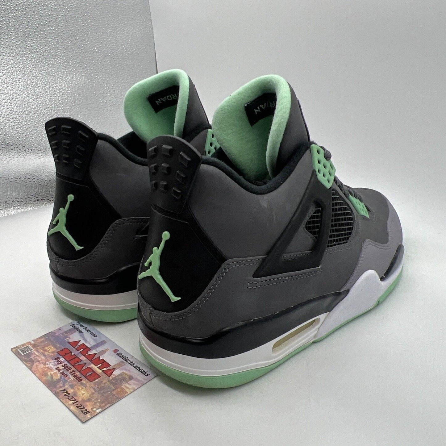 Size 11 - Jordan 4 Retro Green Glow 2013 Suede White Black (308497-033)