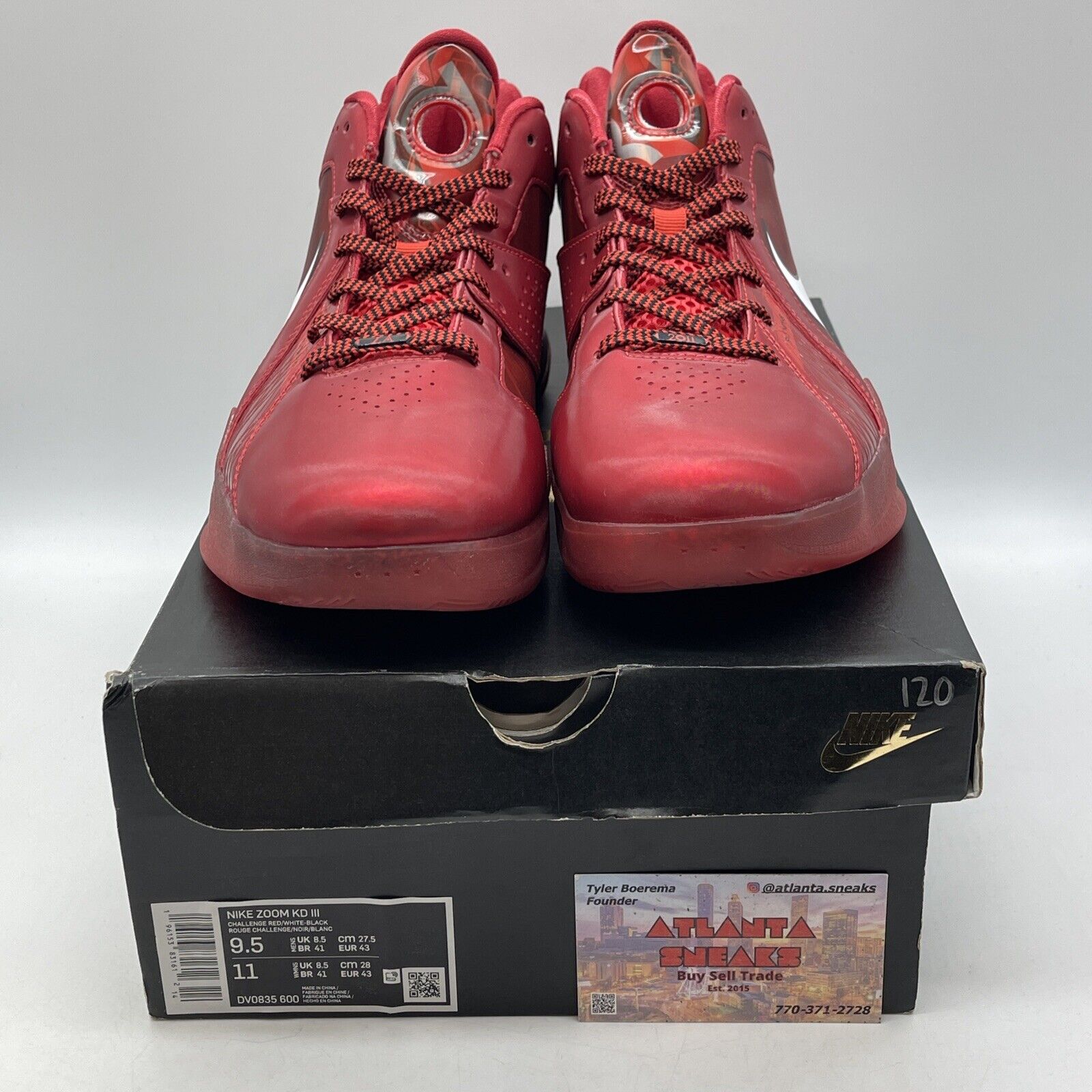 Size 9.5 - Nike KD 3 Red Black White Suede Leather (DV0835-600)