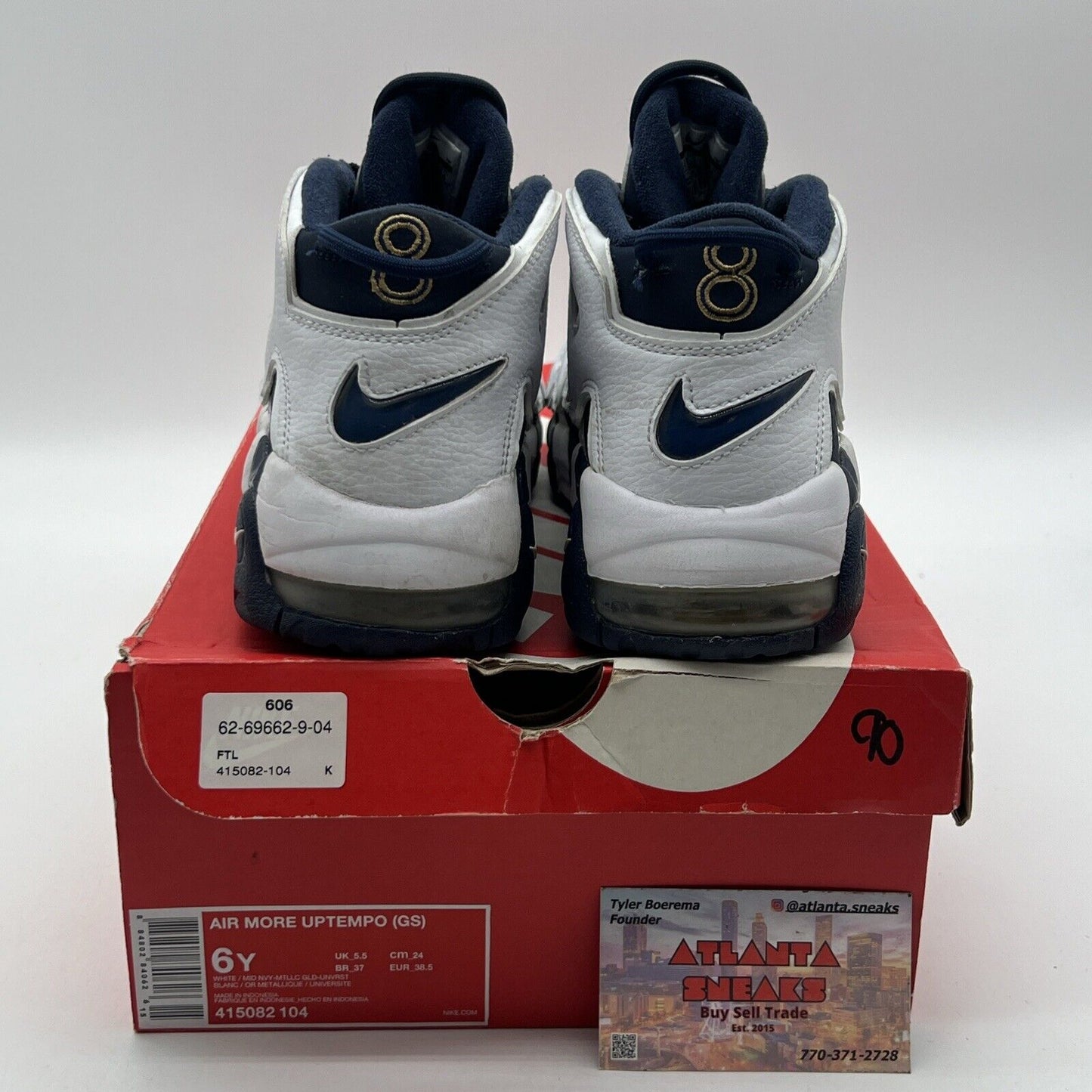 Size 6 (GS) - Nike Air More Uptempo 2016 Low Olympic Suede White (415082-104)