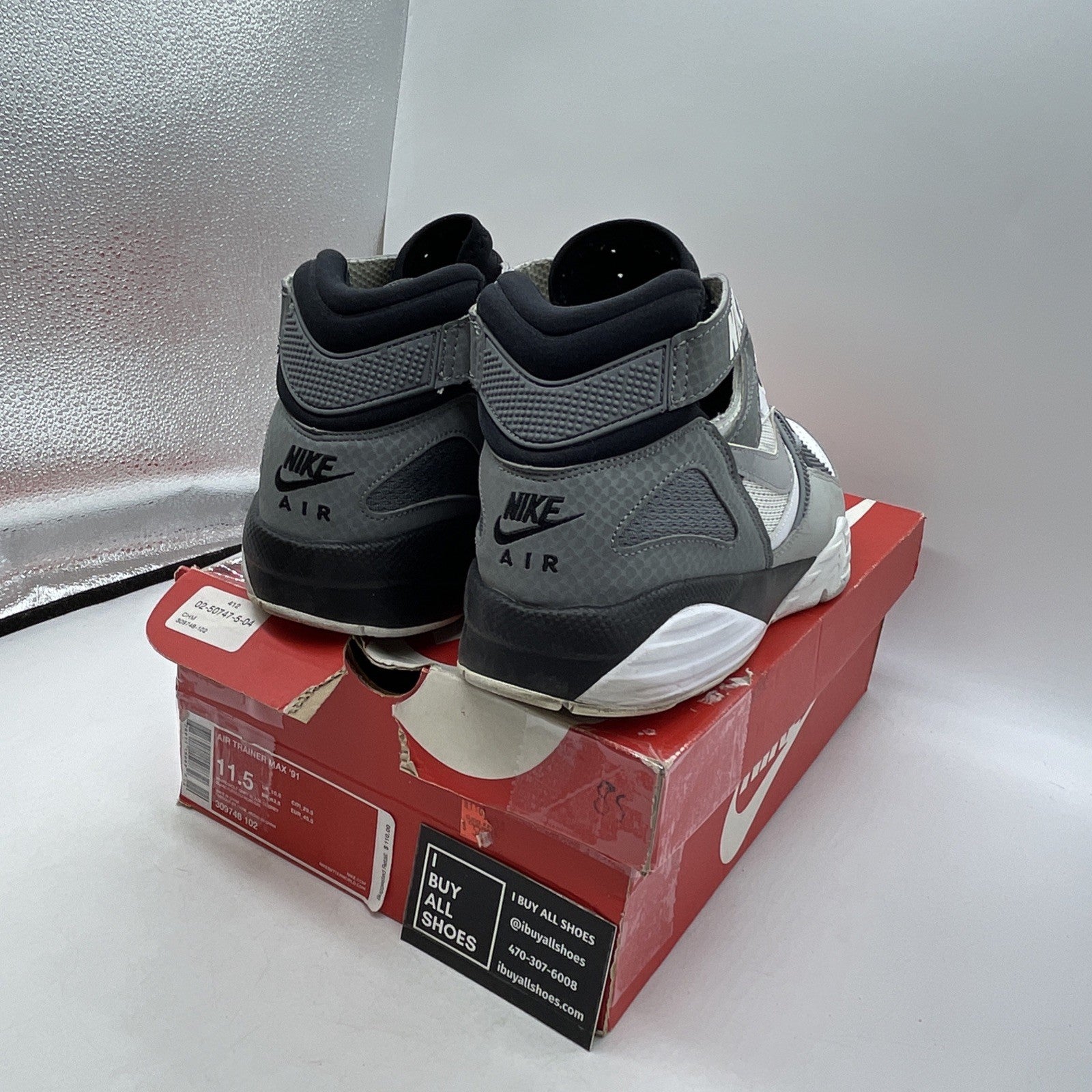 Size 11.5 - Nike Air Trainer Max 91 White (309748-102)