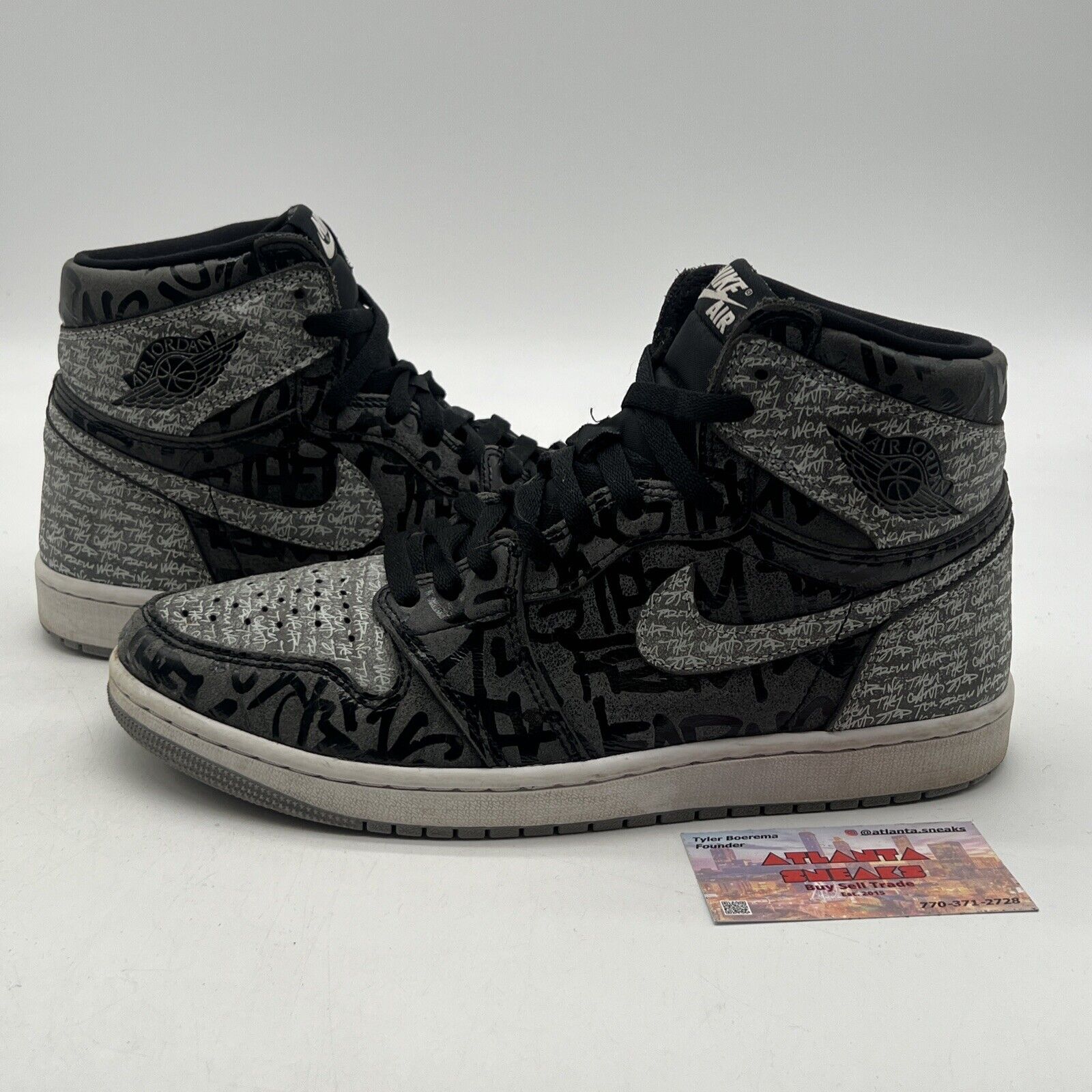 Size 9.5 - Jordan 1 OG High Rebellionaire Black Grey White (555088-036)