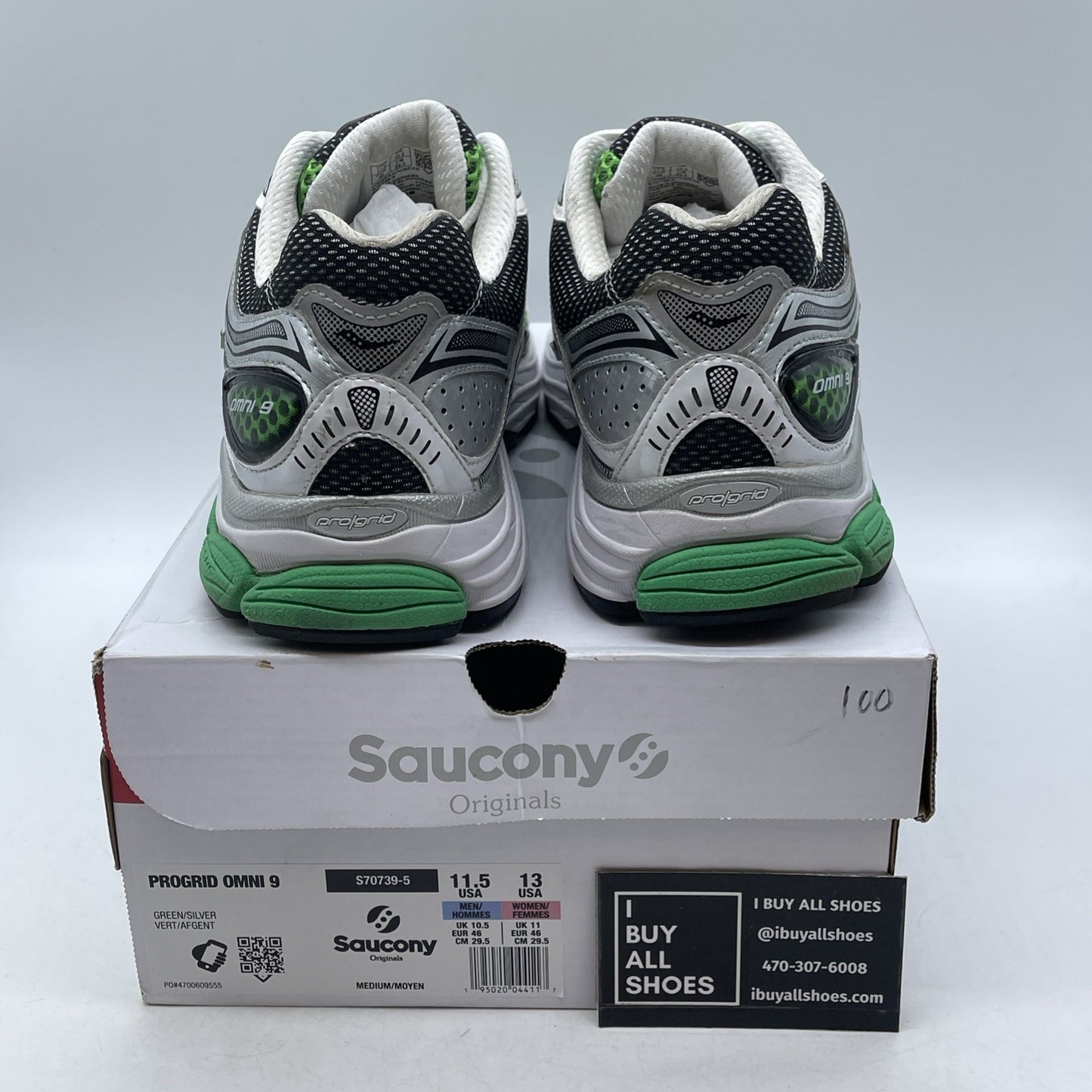 Size 11.5 - Saucony Progrid Omni 9 OG Green Silver (S70739-5)