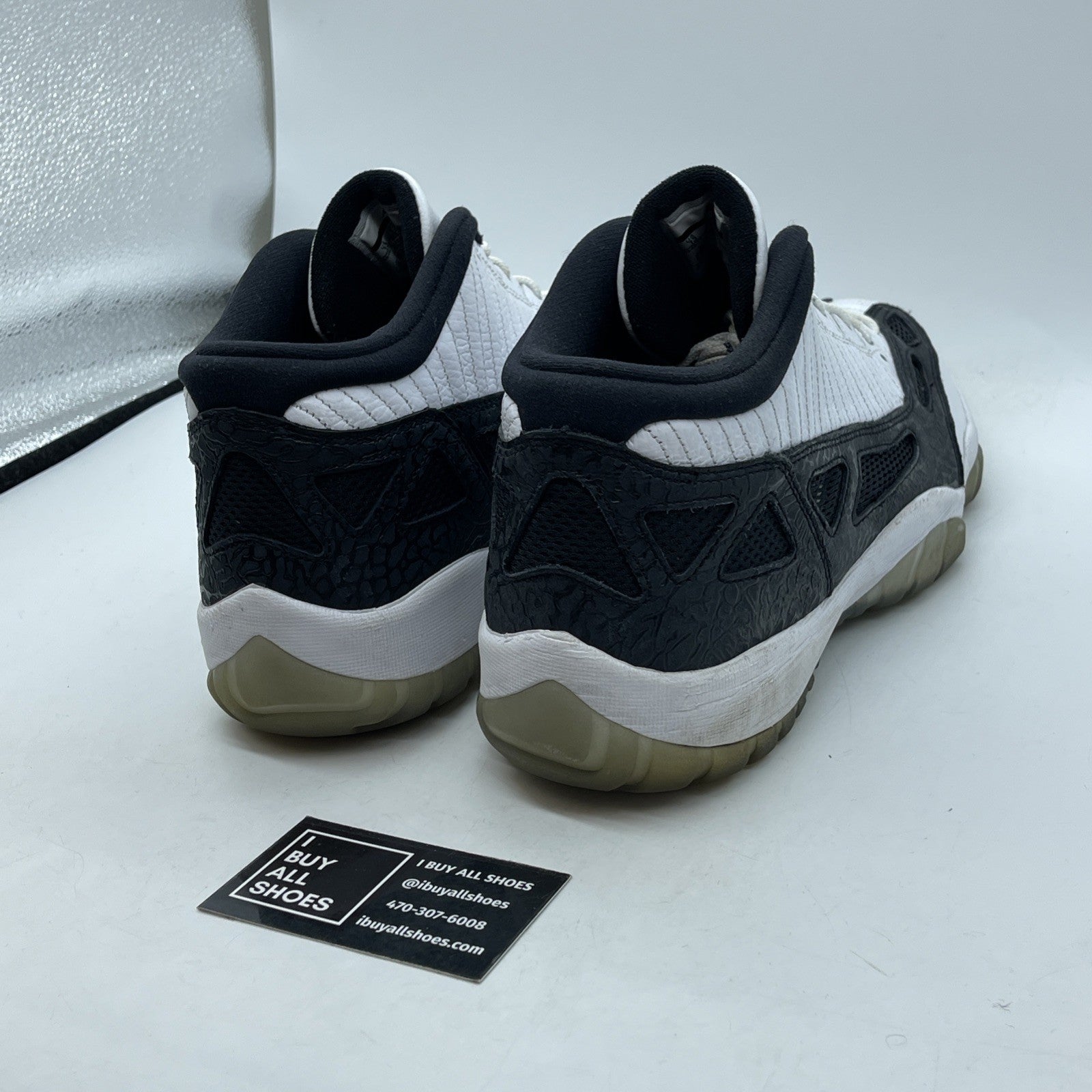 Size 13 - Air Jordan 11 Retro IE Low White Black Suede Leather (306008-100)