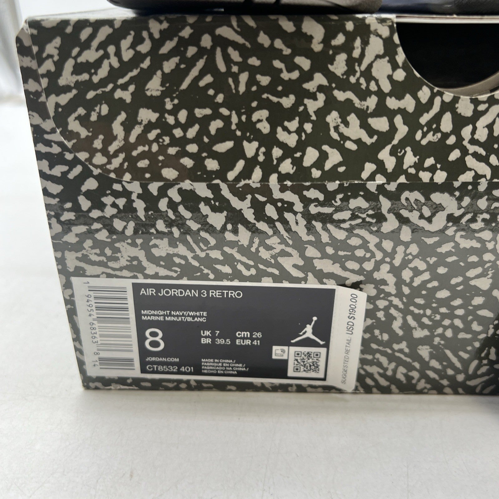 Size 8 - Air Jordan 3 Retro Blue (CT8532-401)