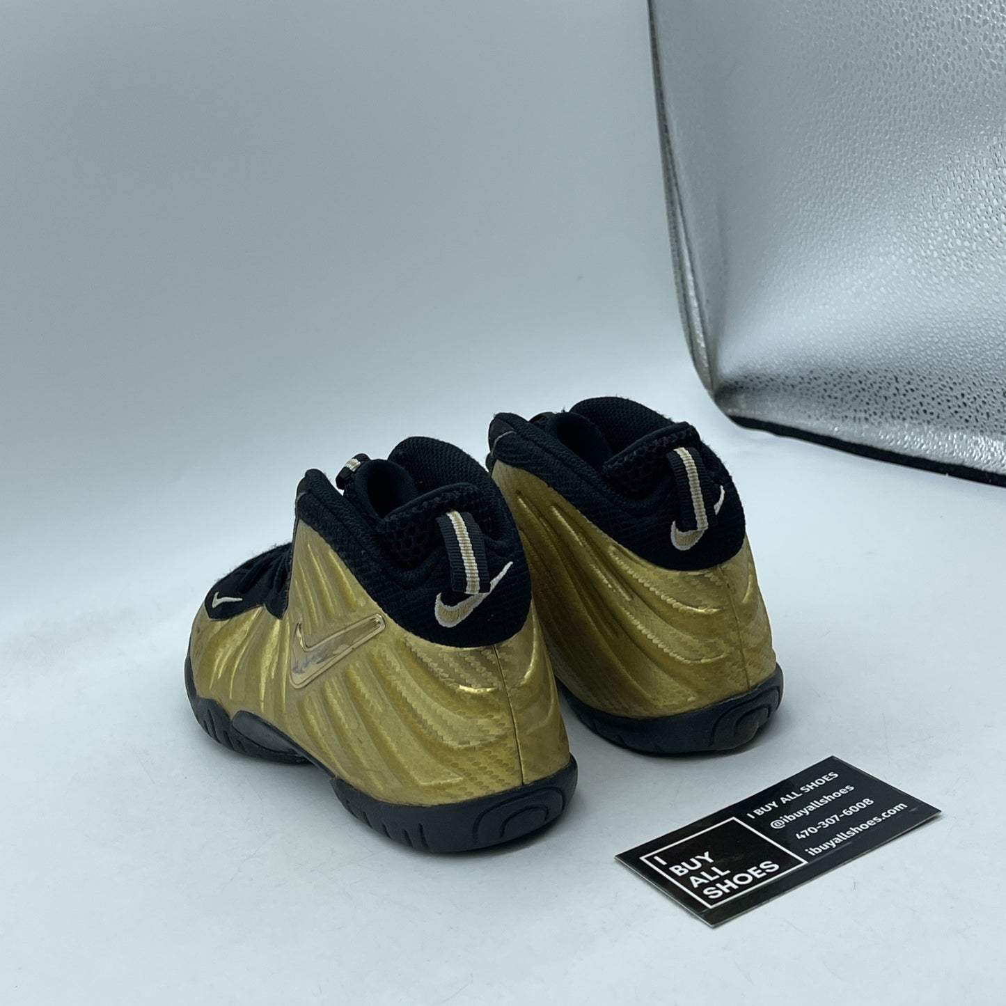 Size 2Y (PS) - Nike Little Posite Pro Mid Metallic Gold Black (843755-701)
